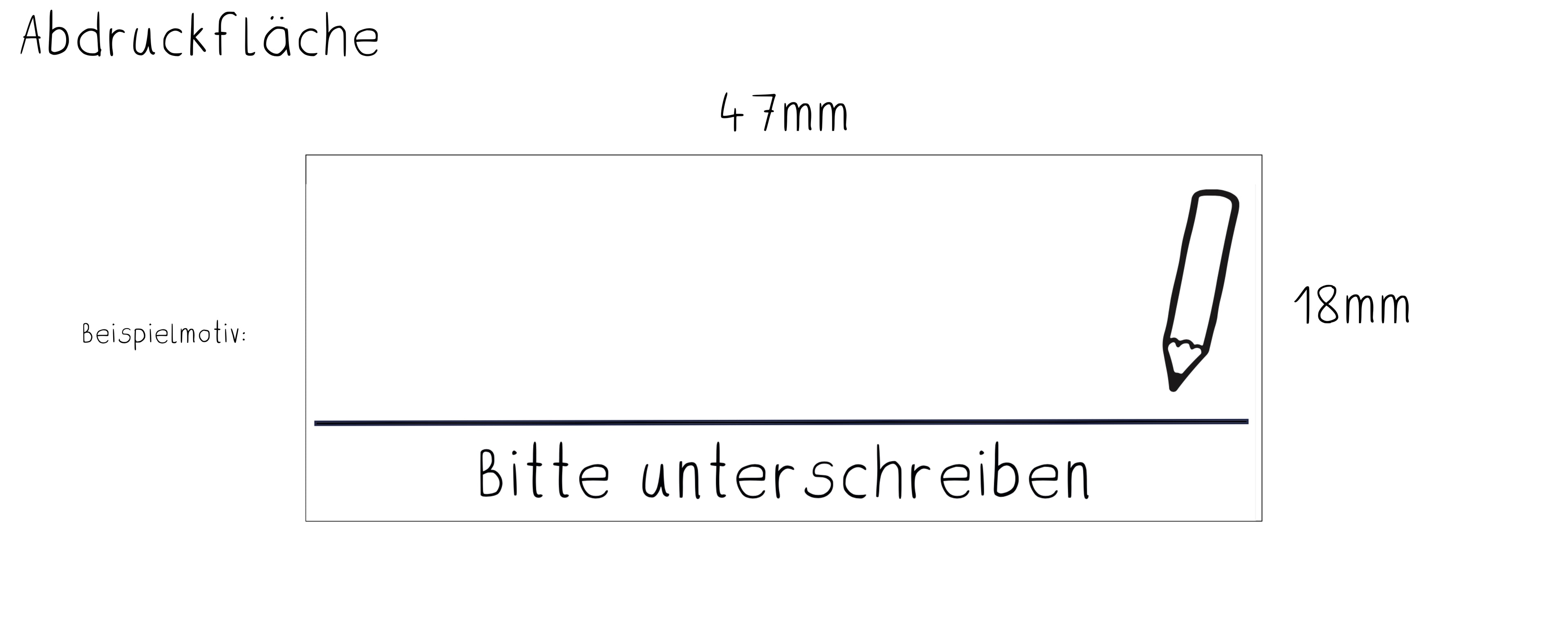 Stempel - "Bitte unterschreiben" (Modell 4912 - Abdruckfläche 47 x 18mm)