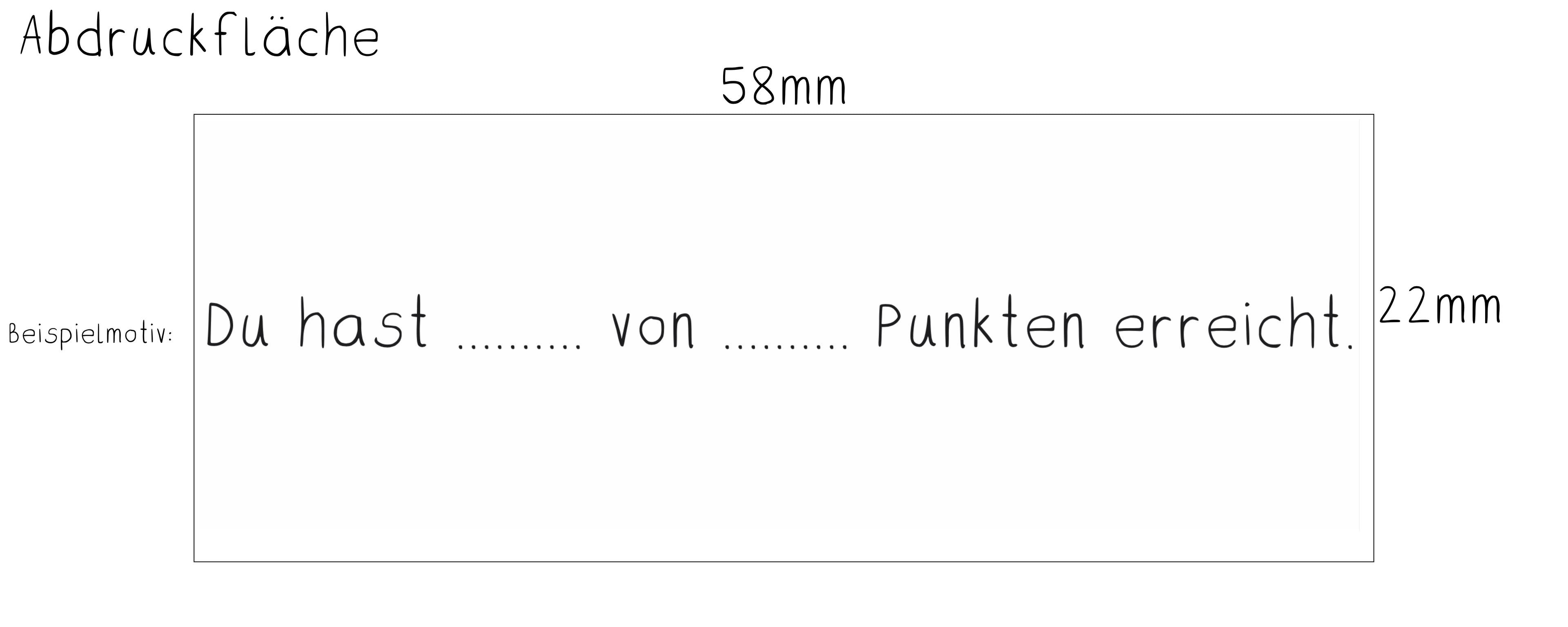 Stempel - "Du hast .......... von .......... Punkten erreicht." (Modell 4913 - Abdruckfläche 58 x 22mm)