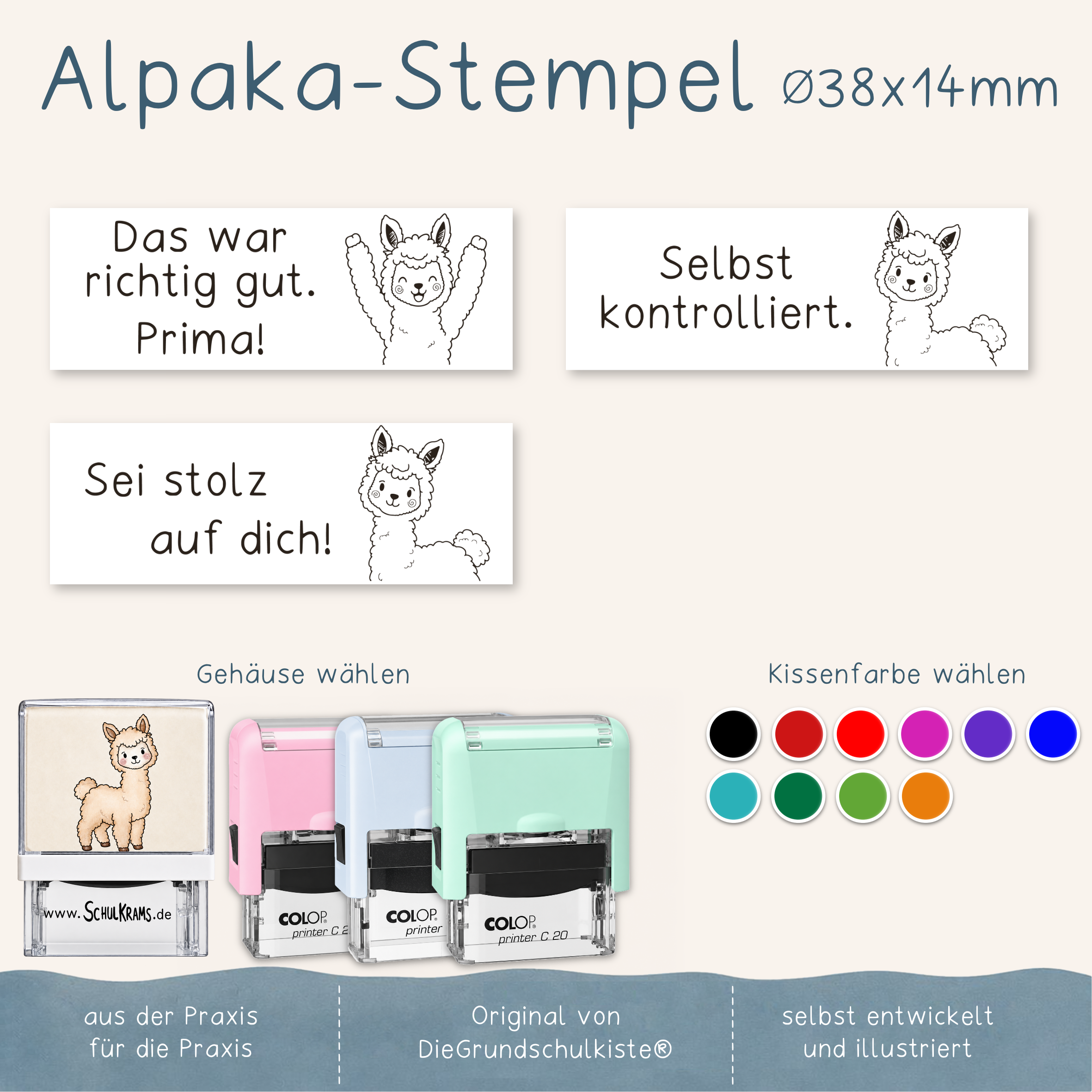 Alpaka-Stempel - 38x14mm