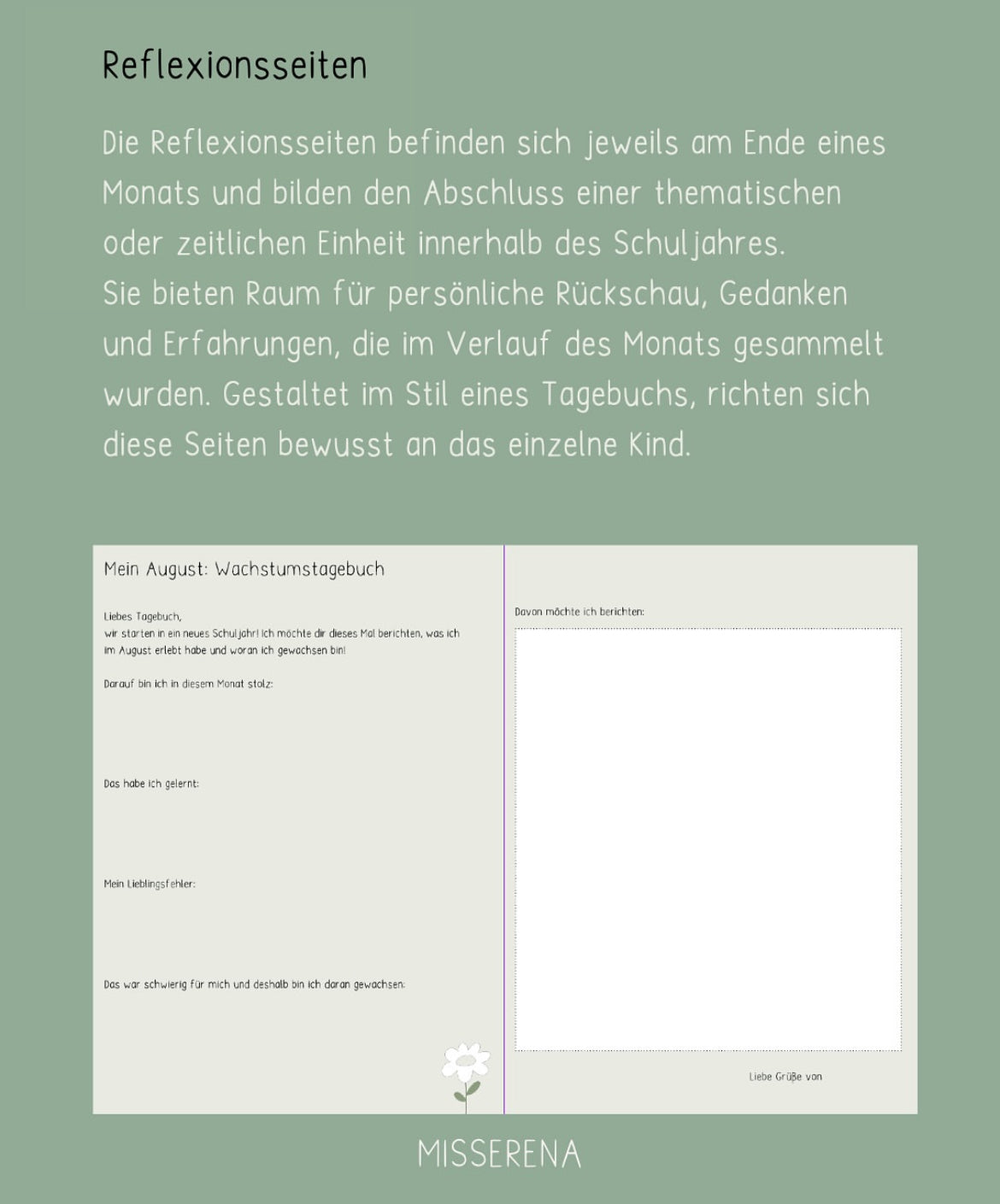 Wachstumstagebuch Schuljahr 2025/26 - DieGrundschulkiste X misserena