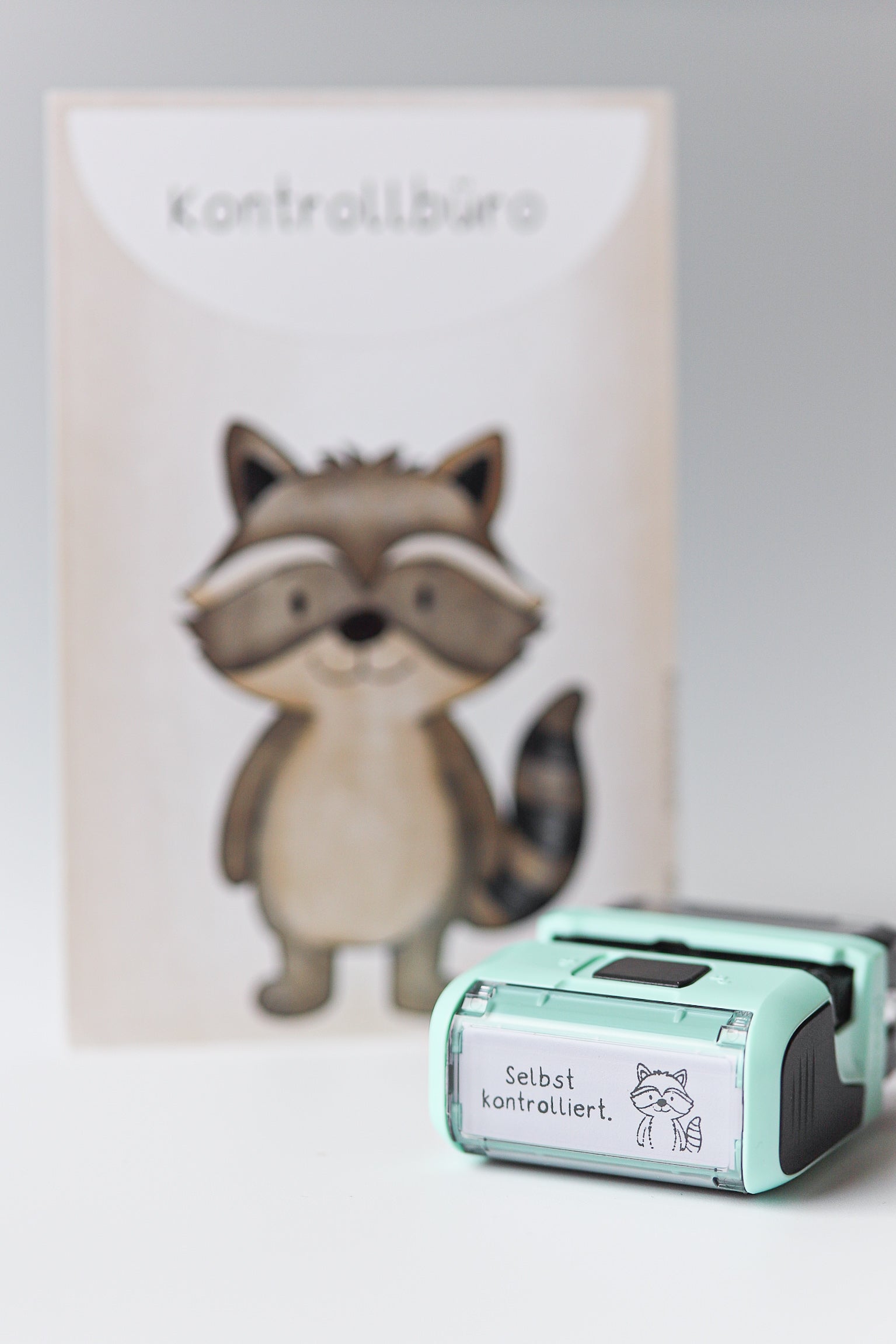 Stempel Waschbär - Schulstempel 37x14mm
