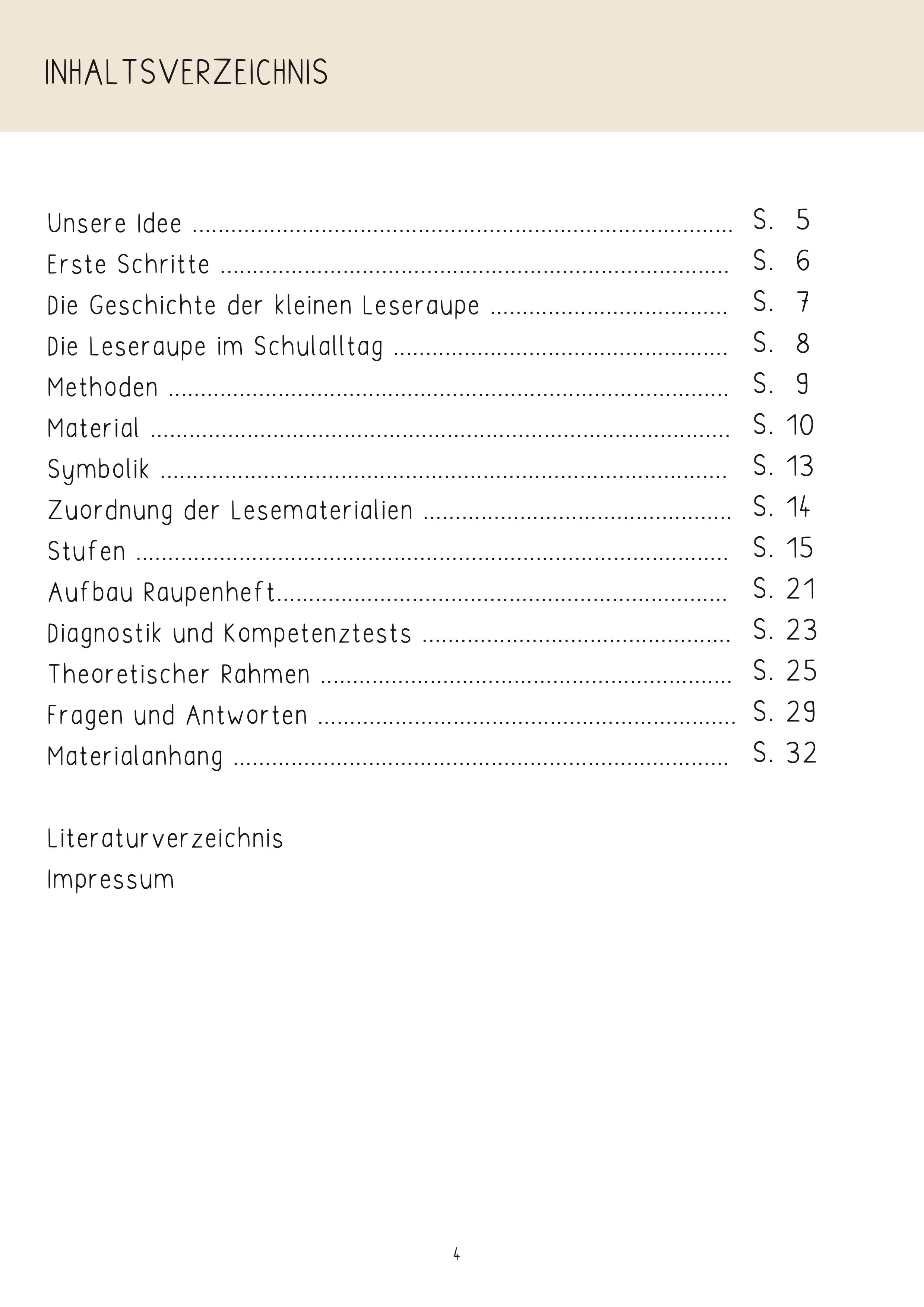 Leseraupe Lesekonzept für die Klassen 1-3