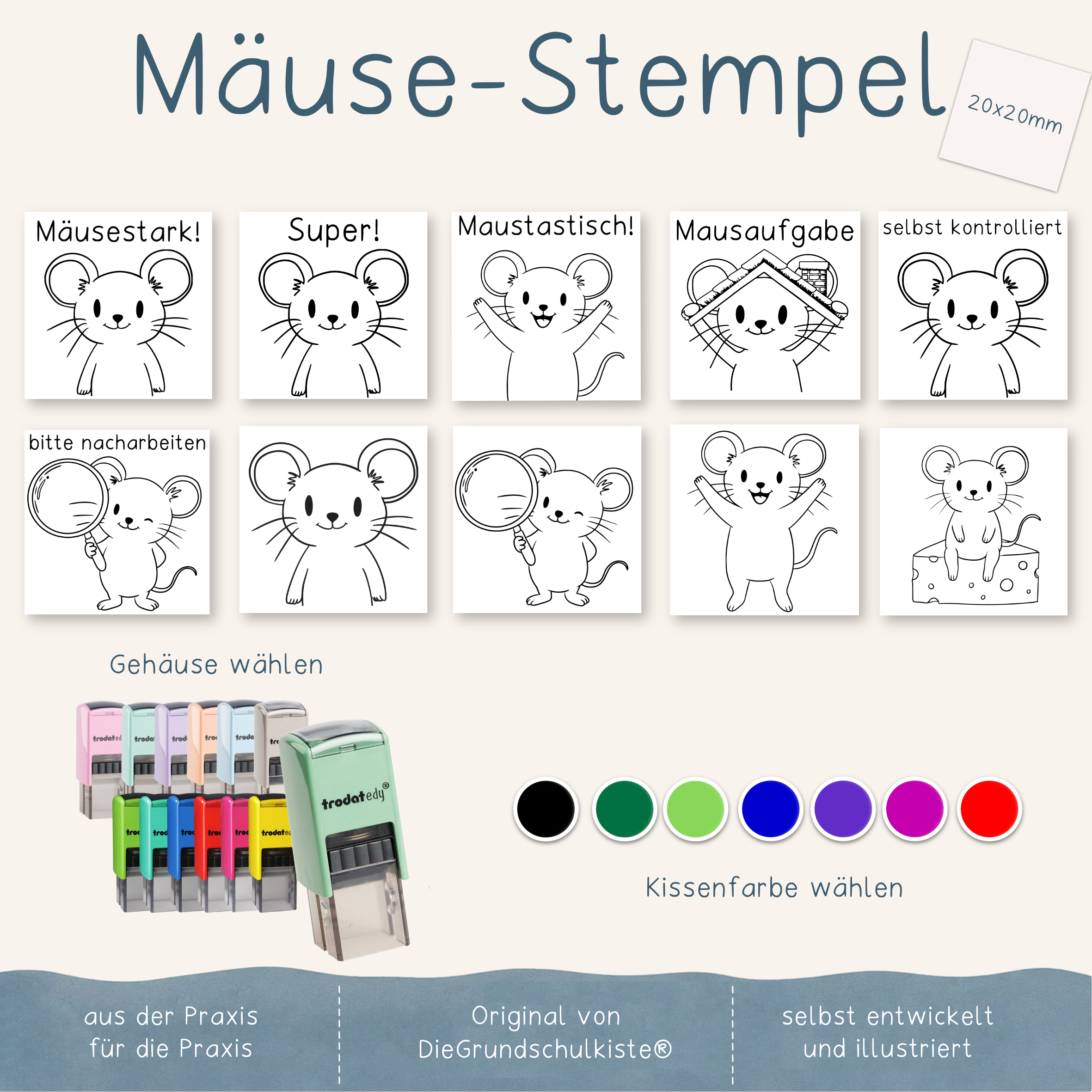 Mäuse-Stempel (20x20mm)