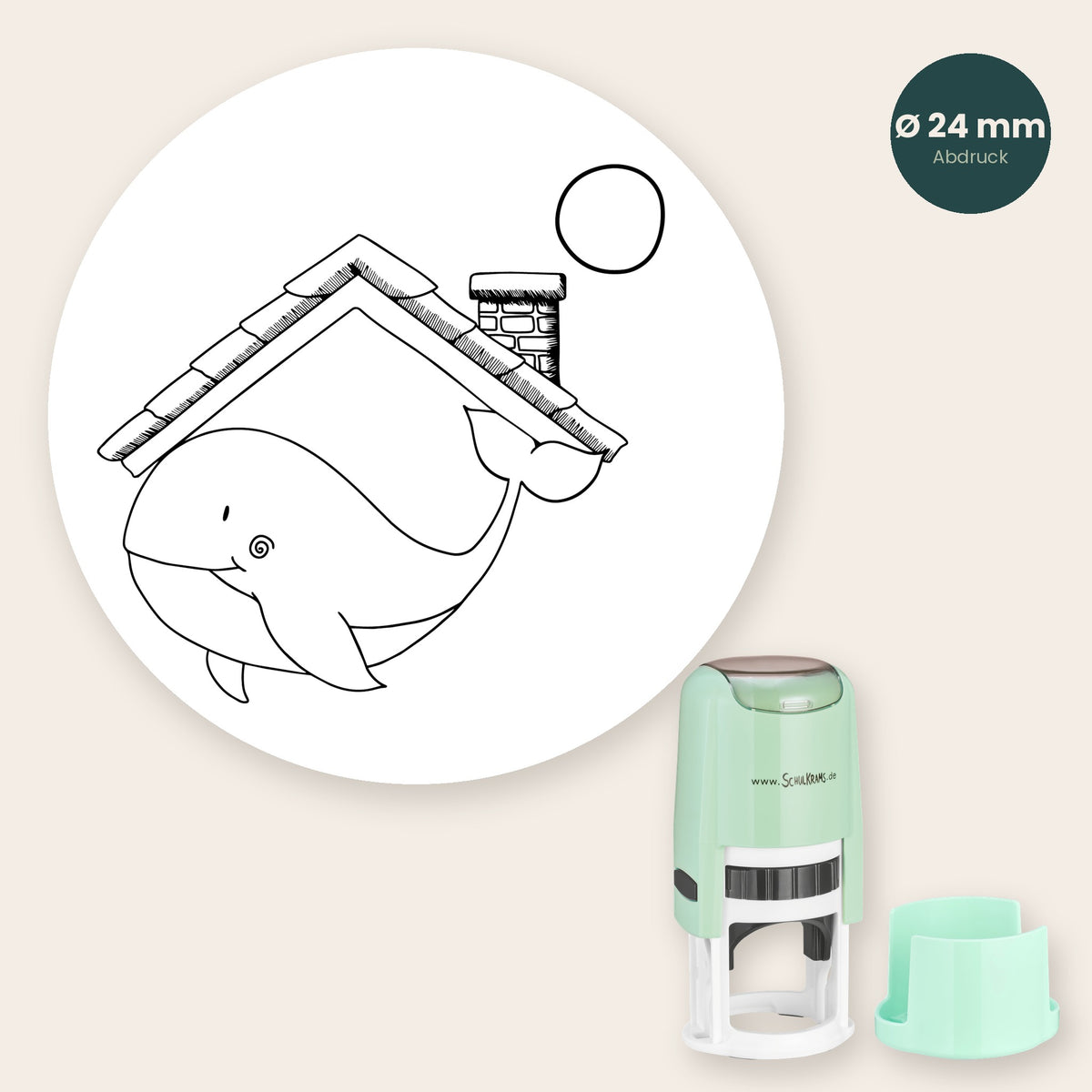 Stempel Wal - Wal mit Kreis