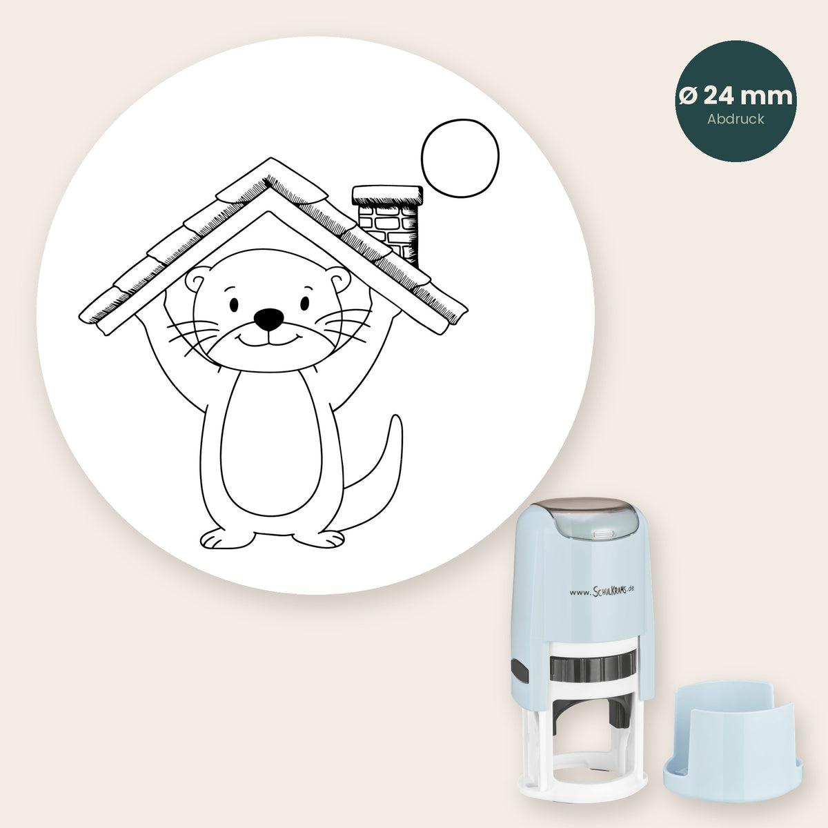 Stempel Otter - Haus mit Kreis