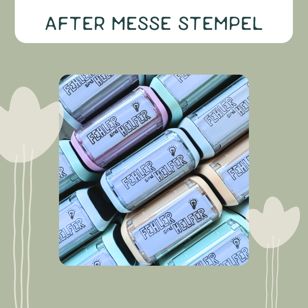 AFTER MESSE ANGEBOT "Fehler sind Helfer." Stempel