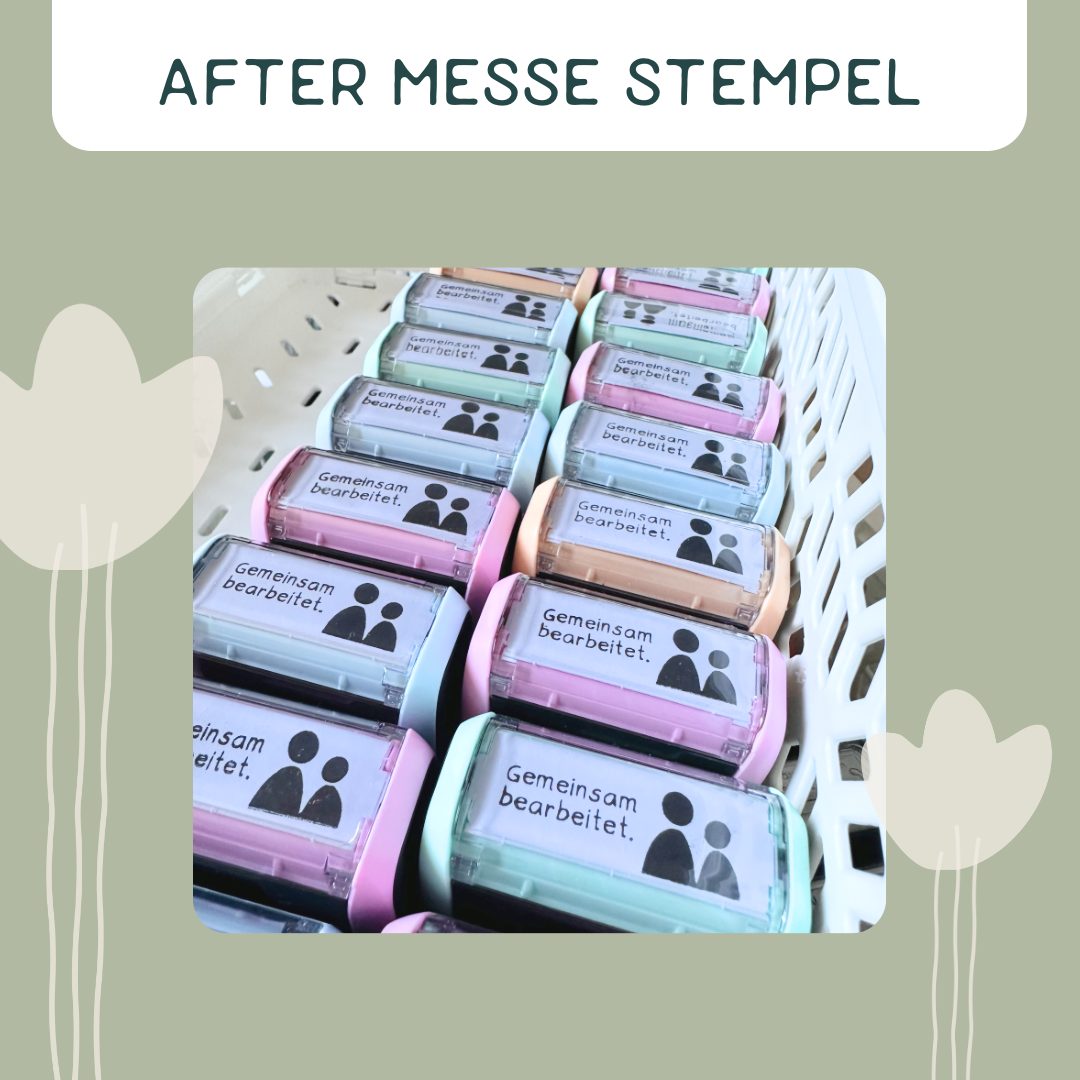 AFTER MESSE ANGEBOT "Gemeinsam bearbeitet" Stempel