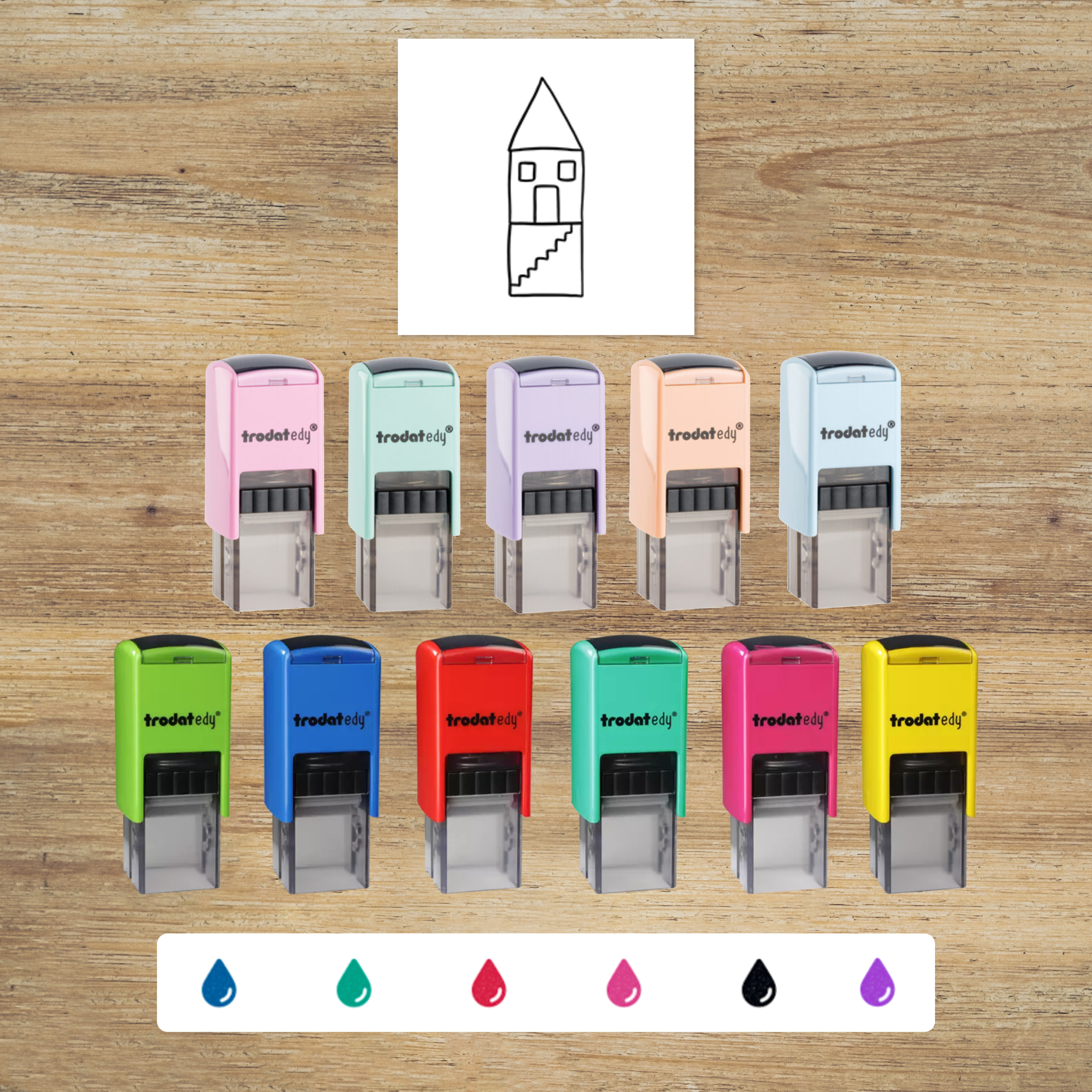 Schulstempel - "Haus Lineatur Klasse 1" (20x20mm)