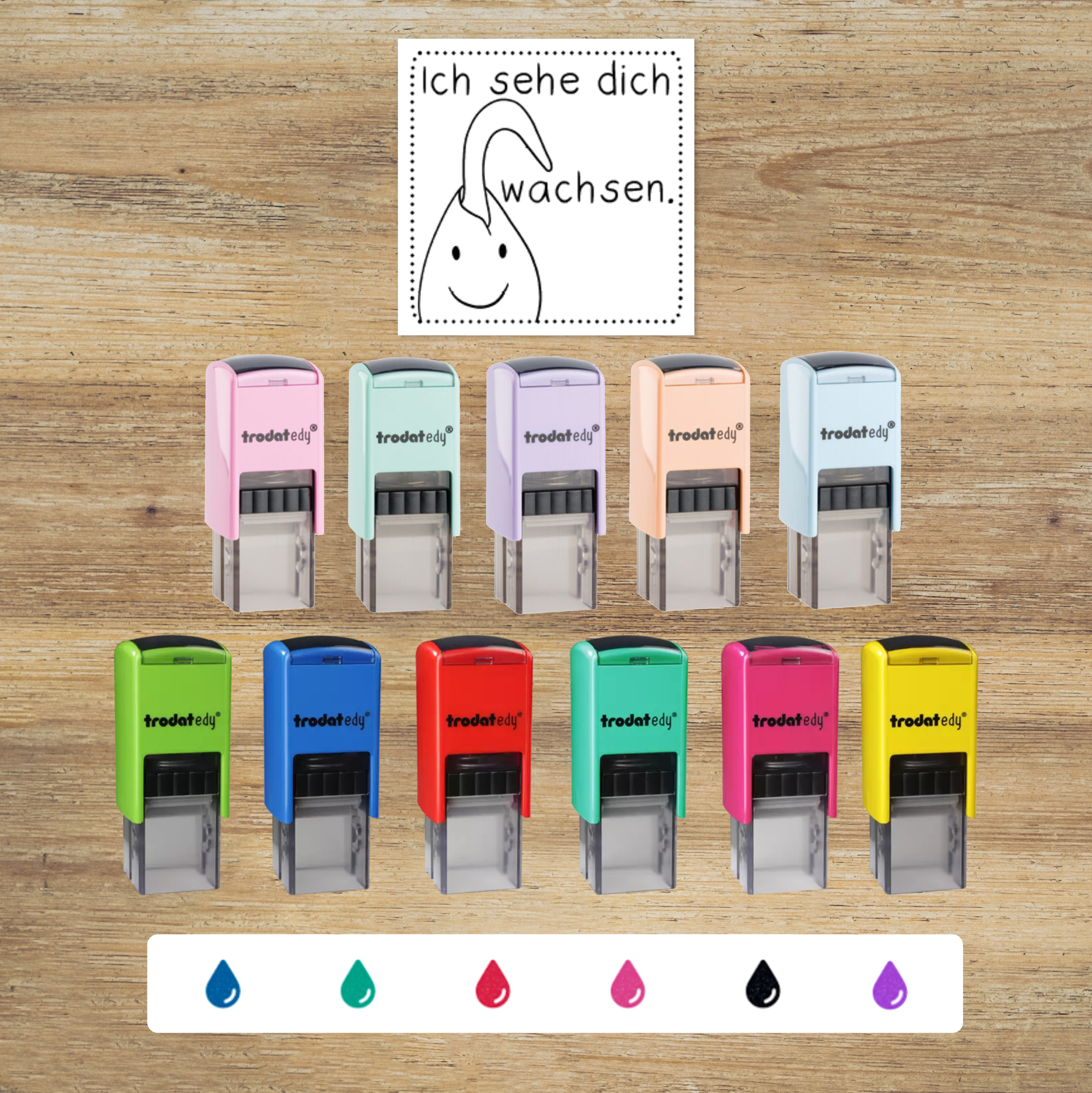 Schulstempel - "Ich sehe dich wachsen." (20x20mm)