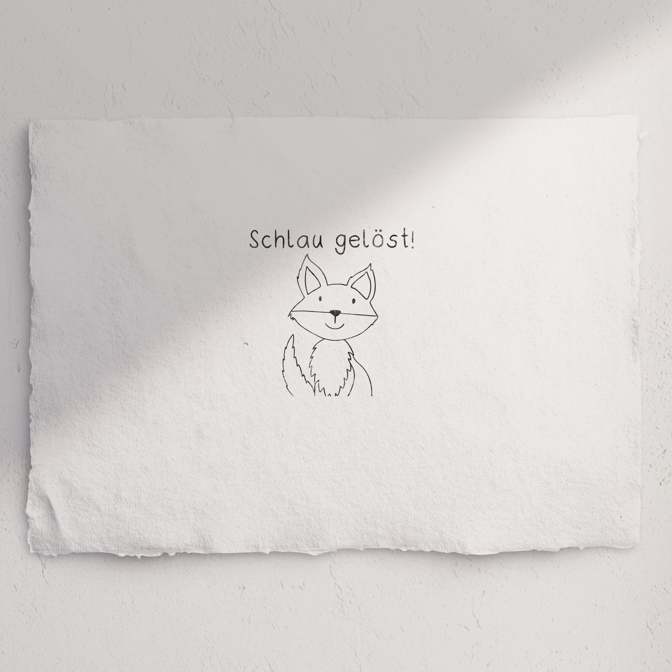 Stempel Fuchs "Schlau gelöst!" - Schulstempel 20x20mm