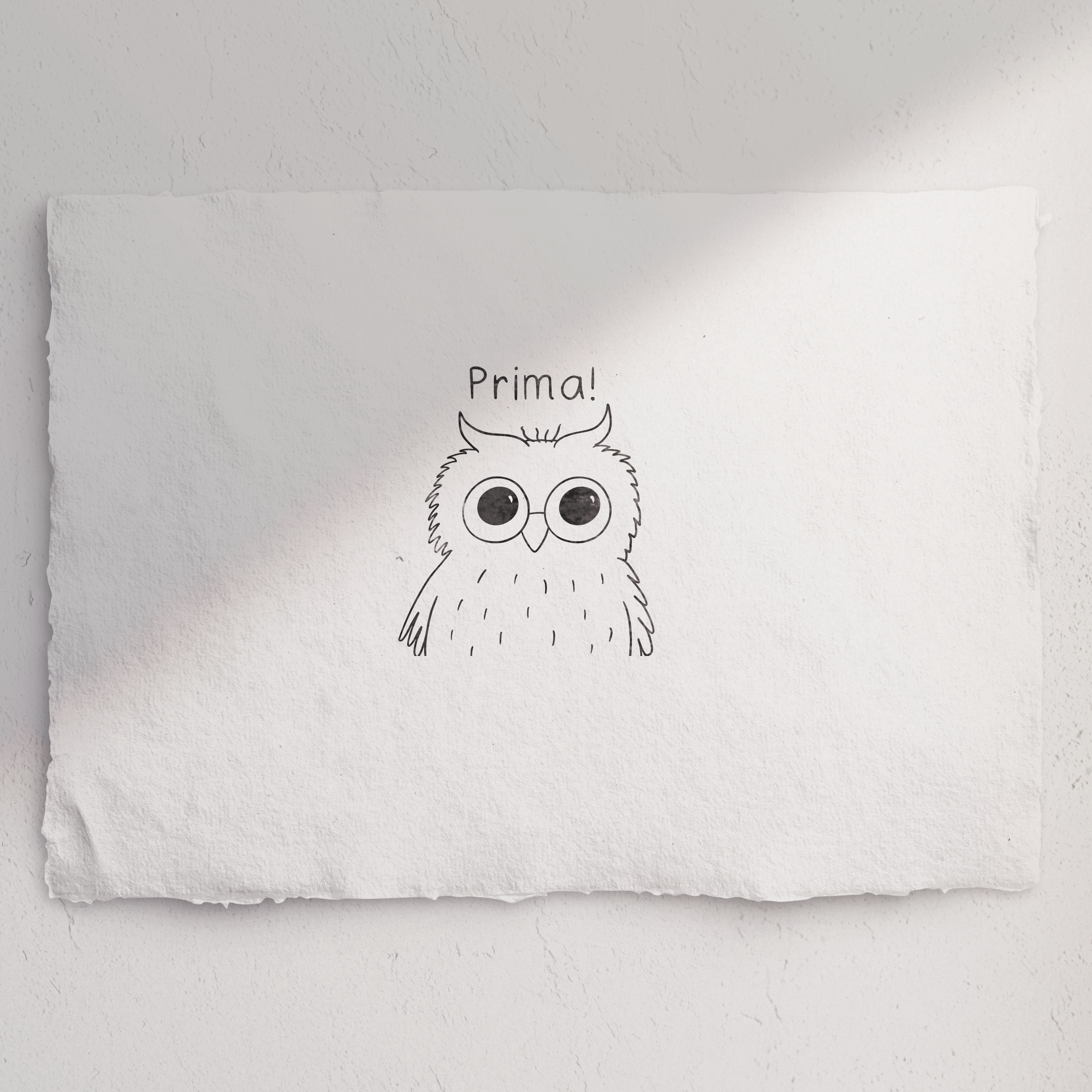 Stempel Eule "Prima!" - Schulstempel 20x20mm