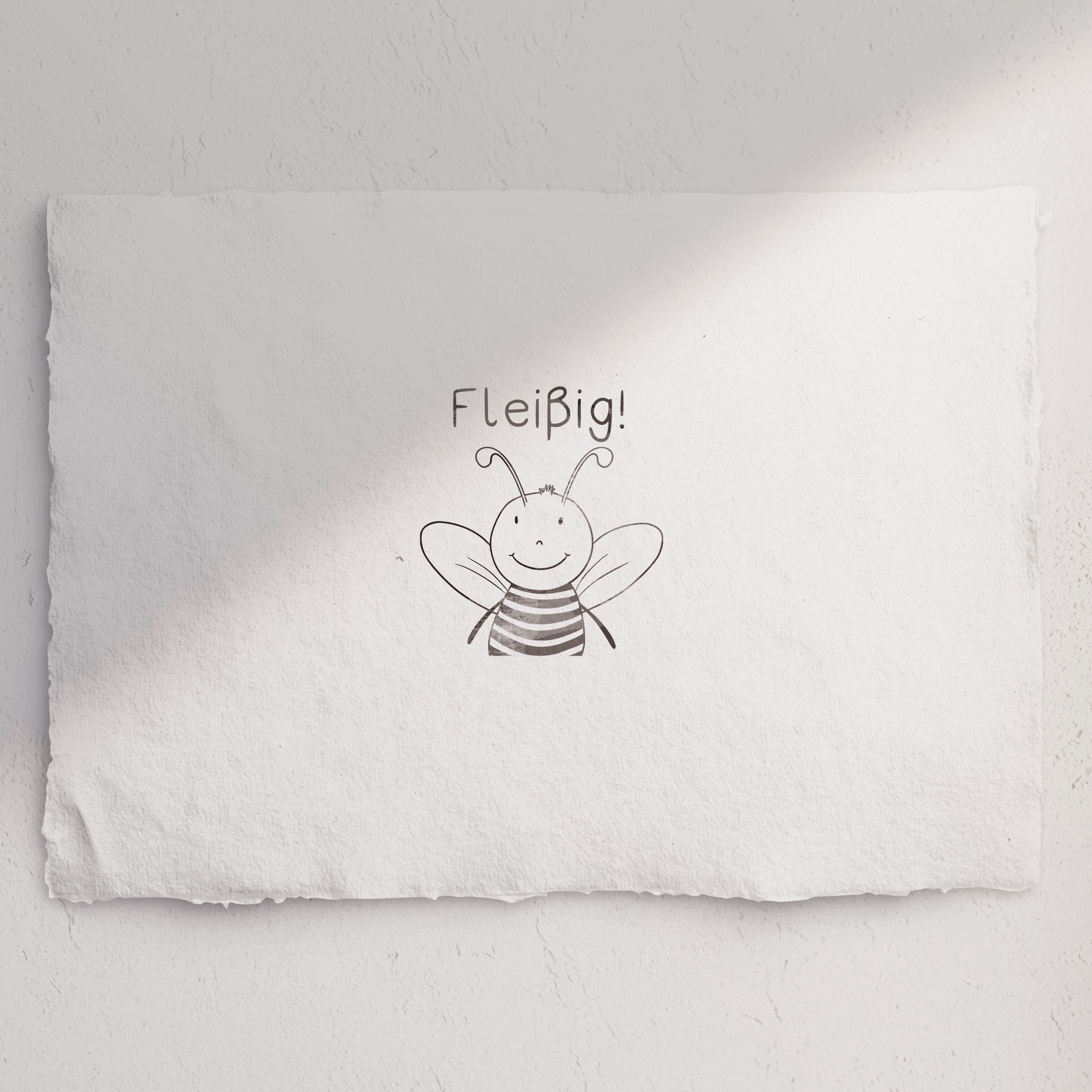 Stempel Biene "Fleißig!" - Schulstempel 20x20mm