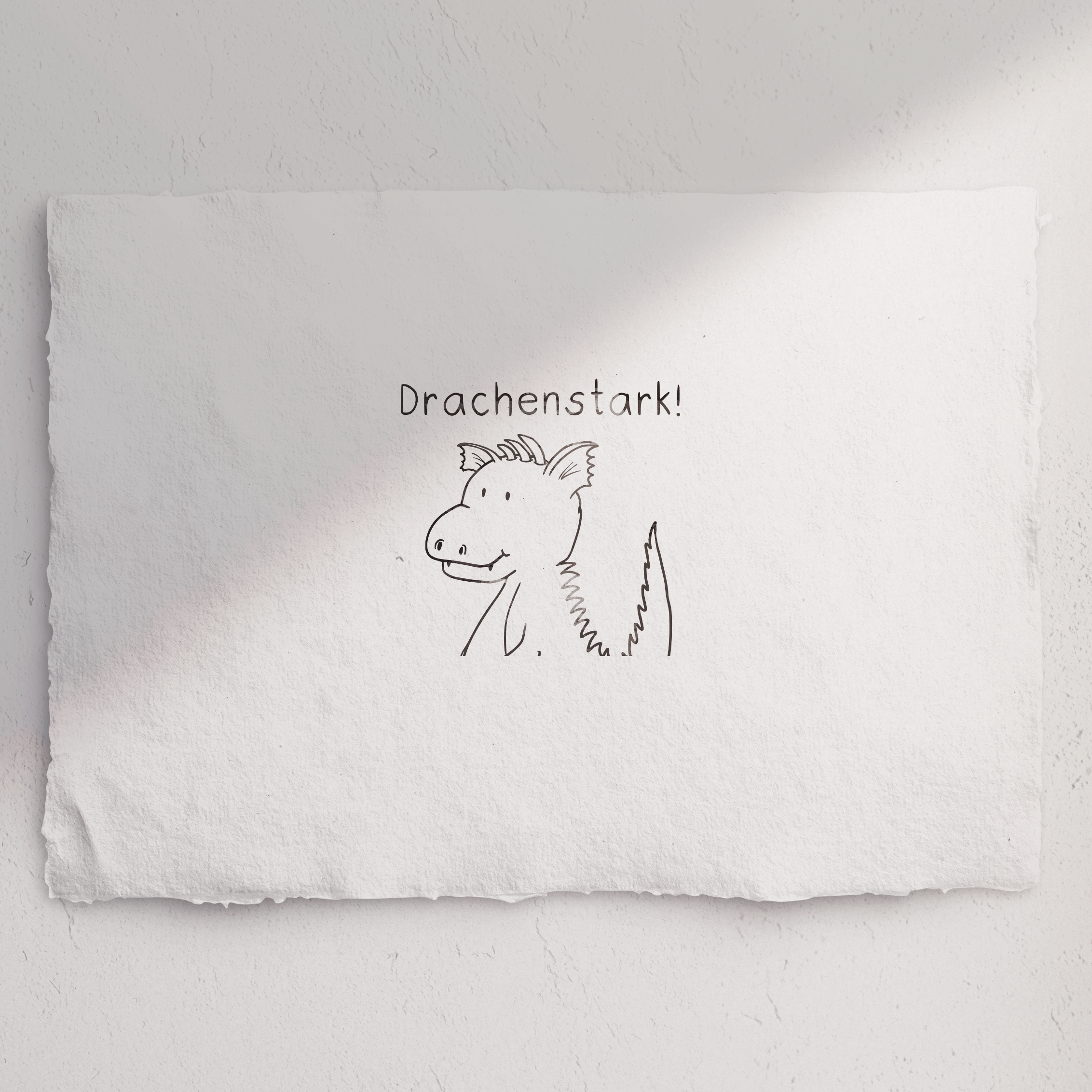 Stempel Drache "Drachenstark!" - Schulstempel 20x20mm