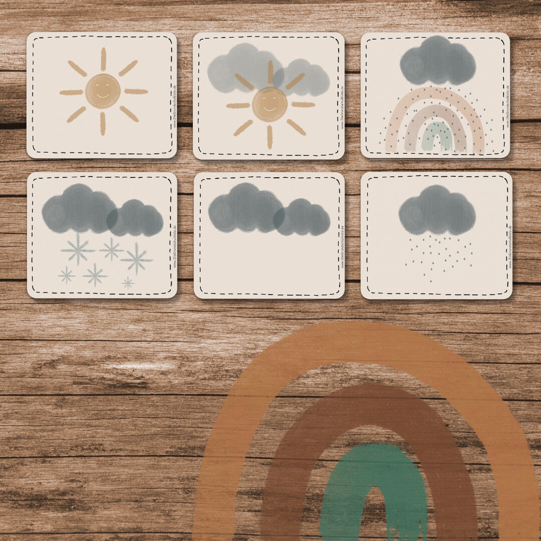 Klassenkalender Add on - Wetter in beige und blau