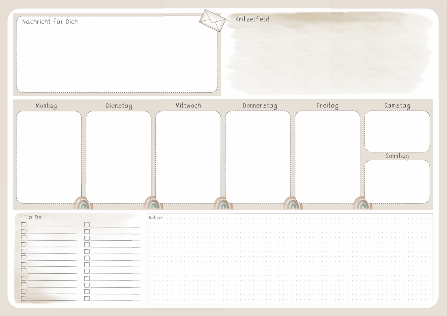 Schreibtischunterlage Alltagsheld - A2 (beige und mint)