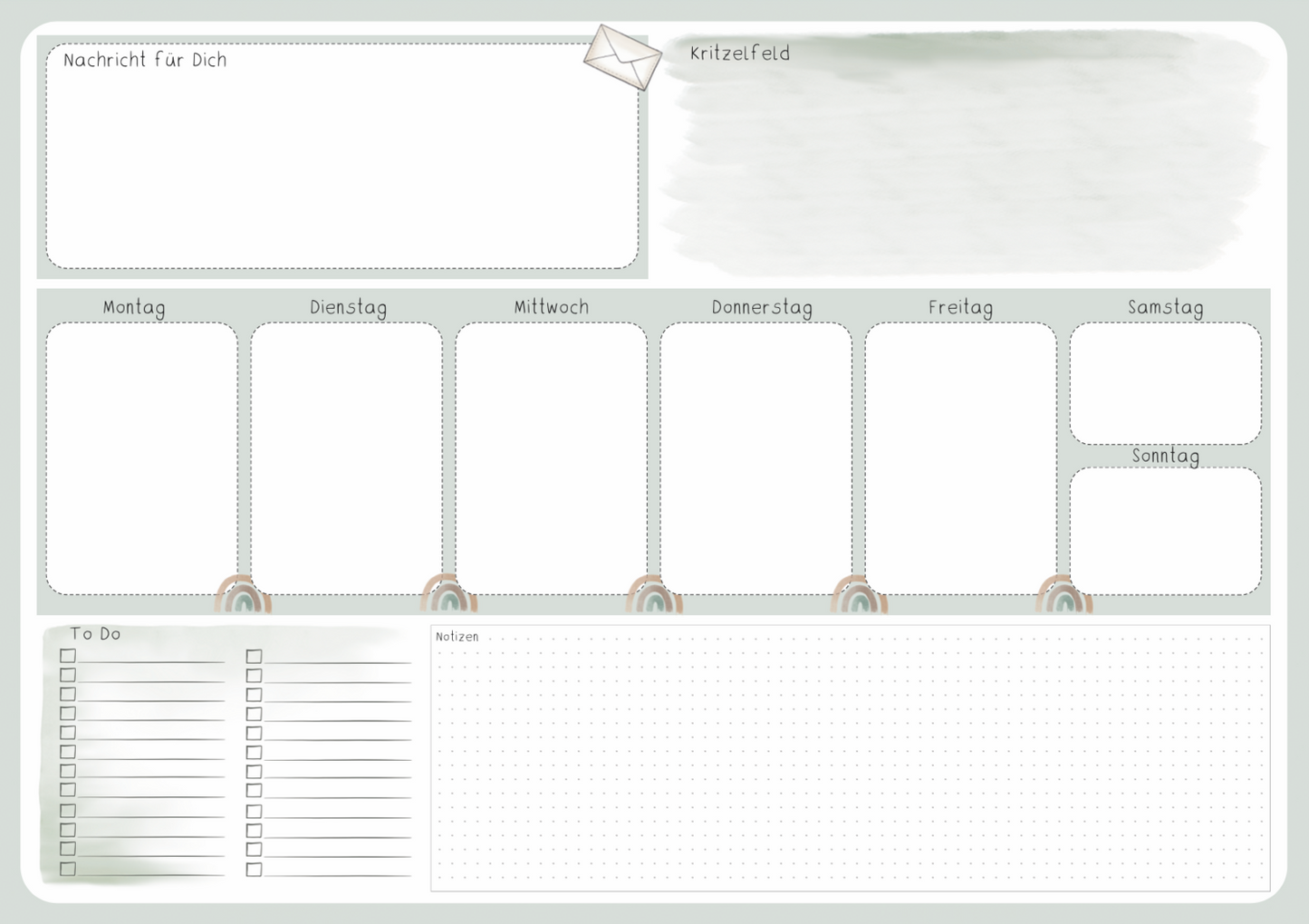 Schreibtischunterlage Alltagsheld - A2 (beige und mint)