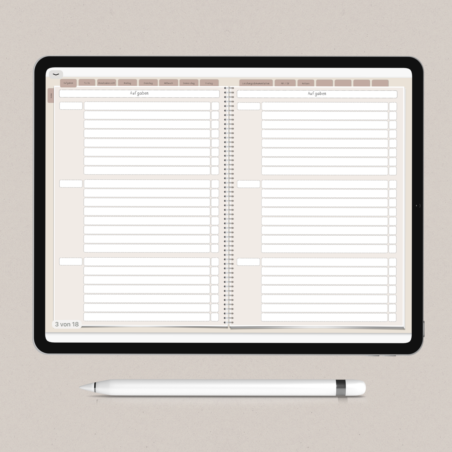 Digitaler Planer - Version 2 (tageweise Planung)