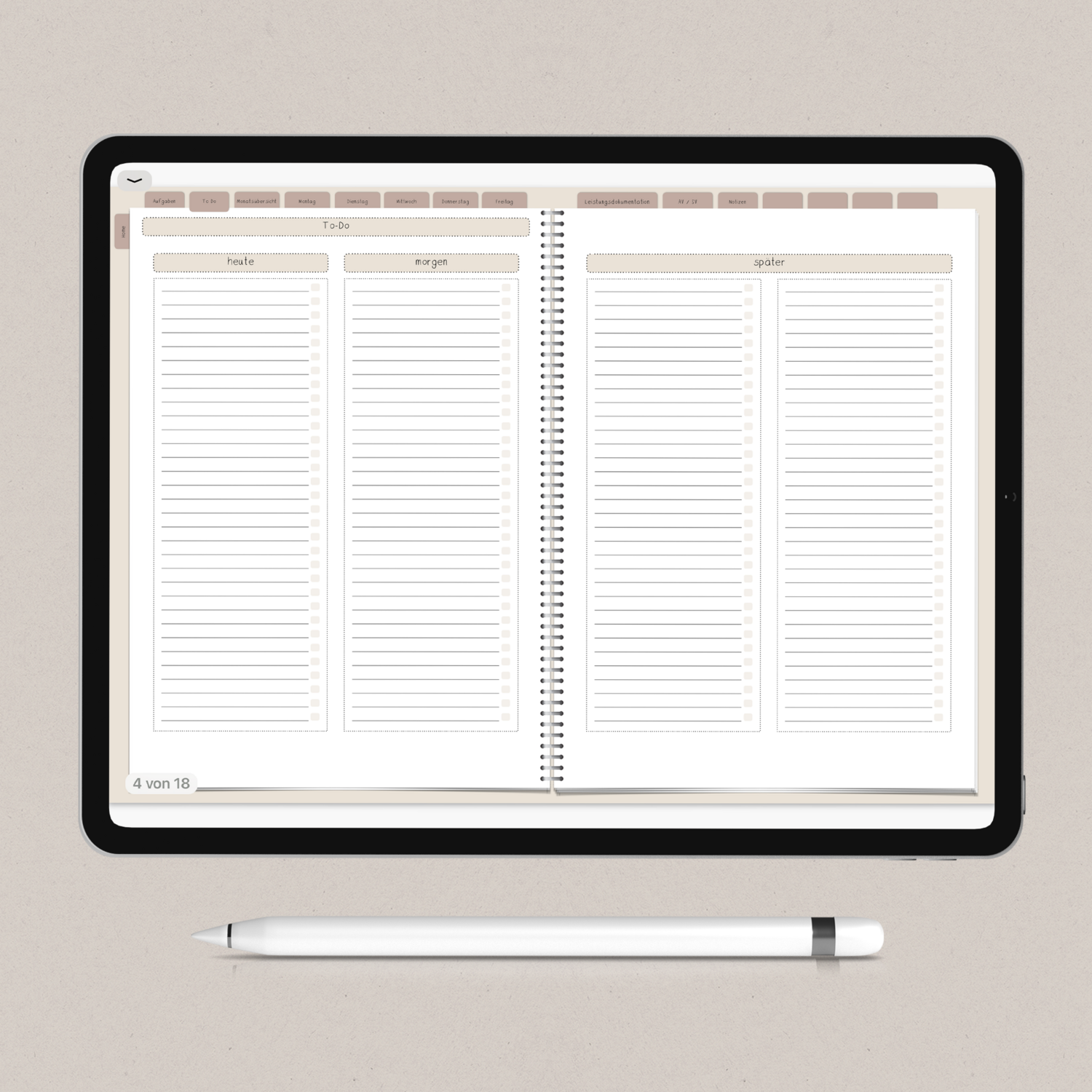 Digitaler Planer - Version 2 (tageweise Planung)