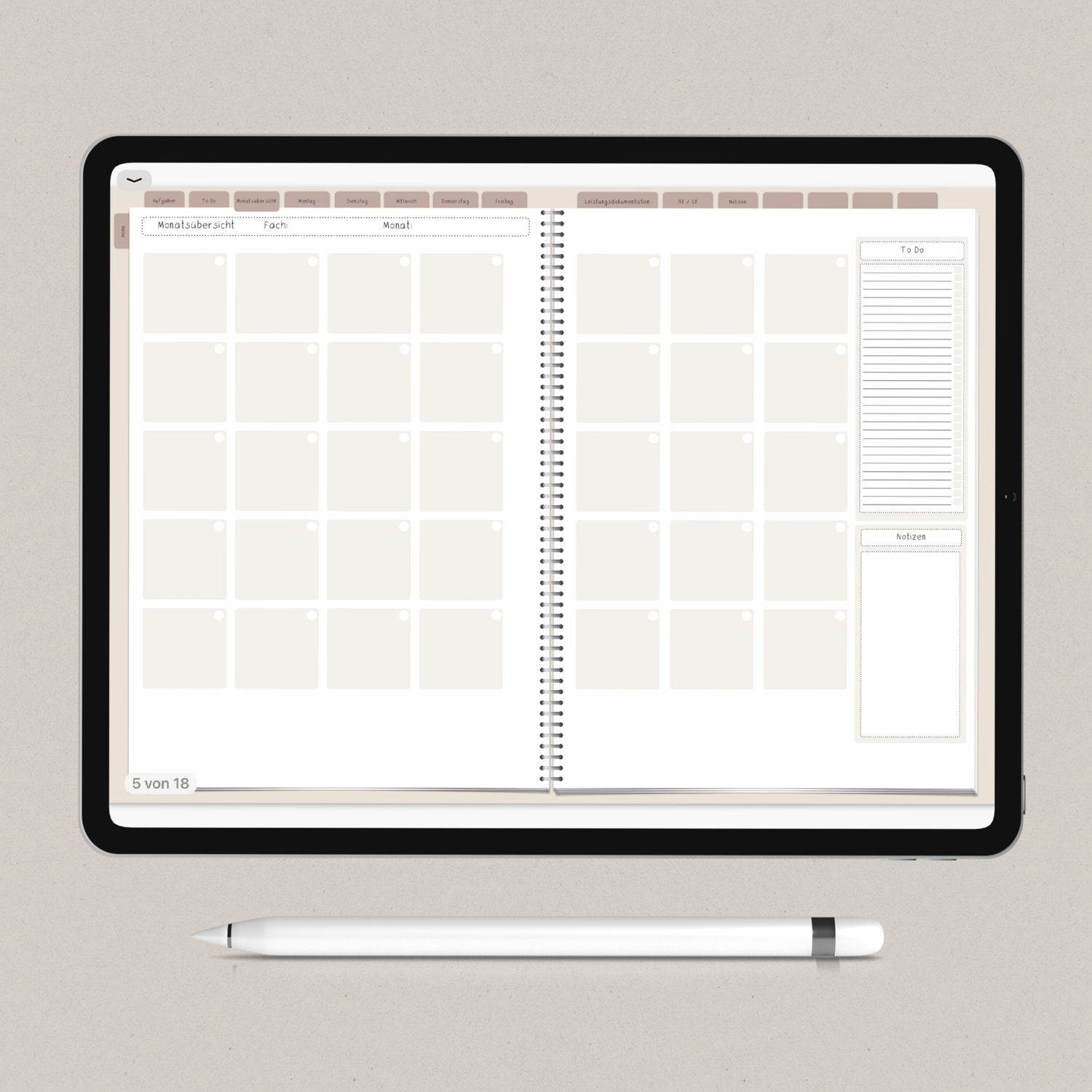Digitaler Planer - Version 2 (tageweise Planung)