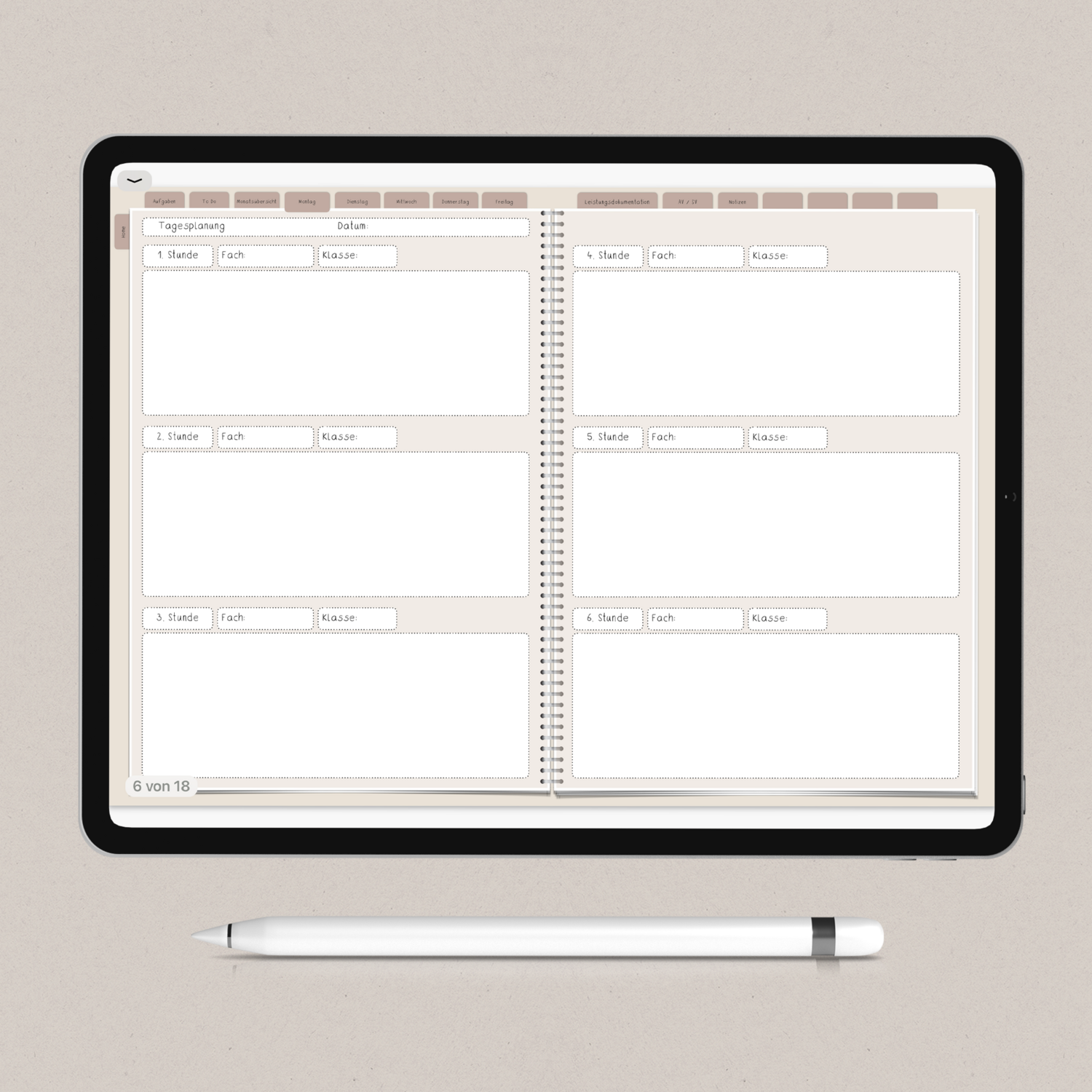 Digitaler Planer - Version 2 (tageweise Planung)