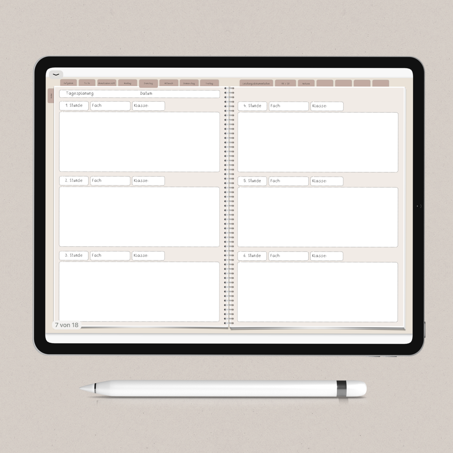Digitaler Planer - Version 2 (tageweise Planung)