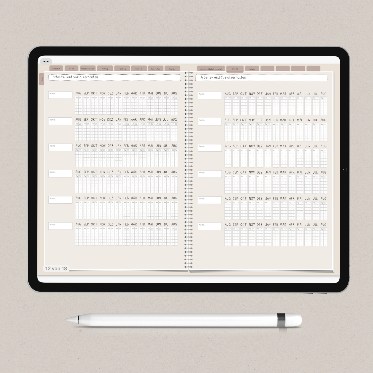 Digitaler Planer - Version 2 (tageweise Planung)