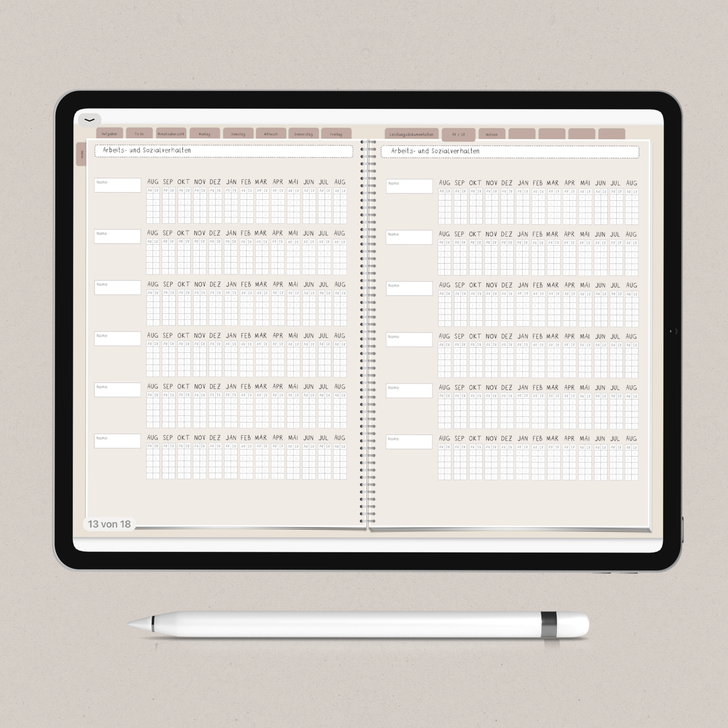 Digitaler Planer - Version 2 (tageweise Planung)