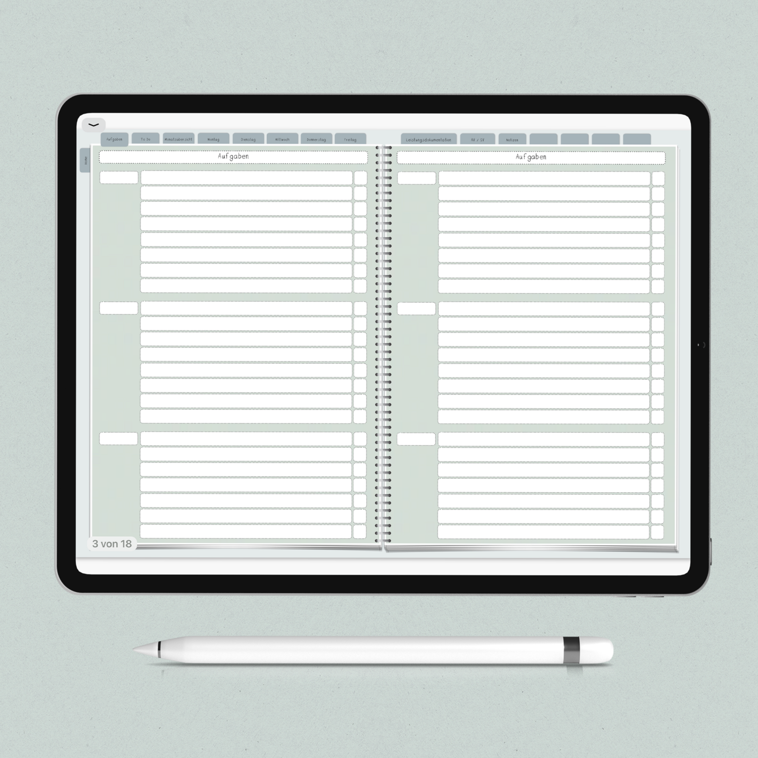 Digitaler Planer - Version 2 (tageweise Planung)