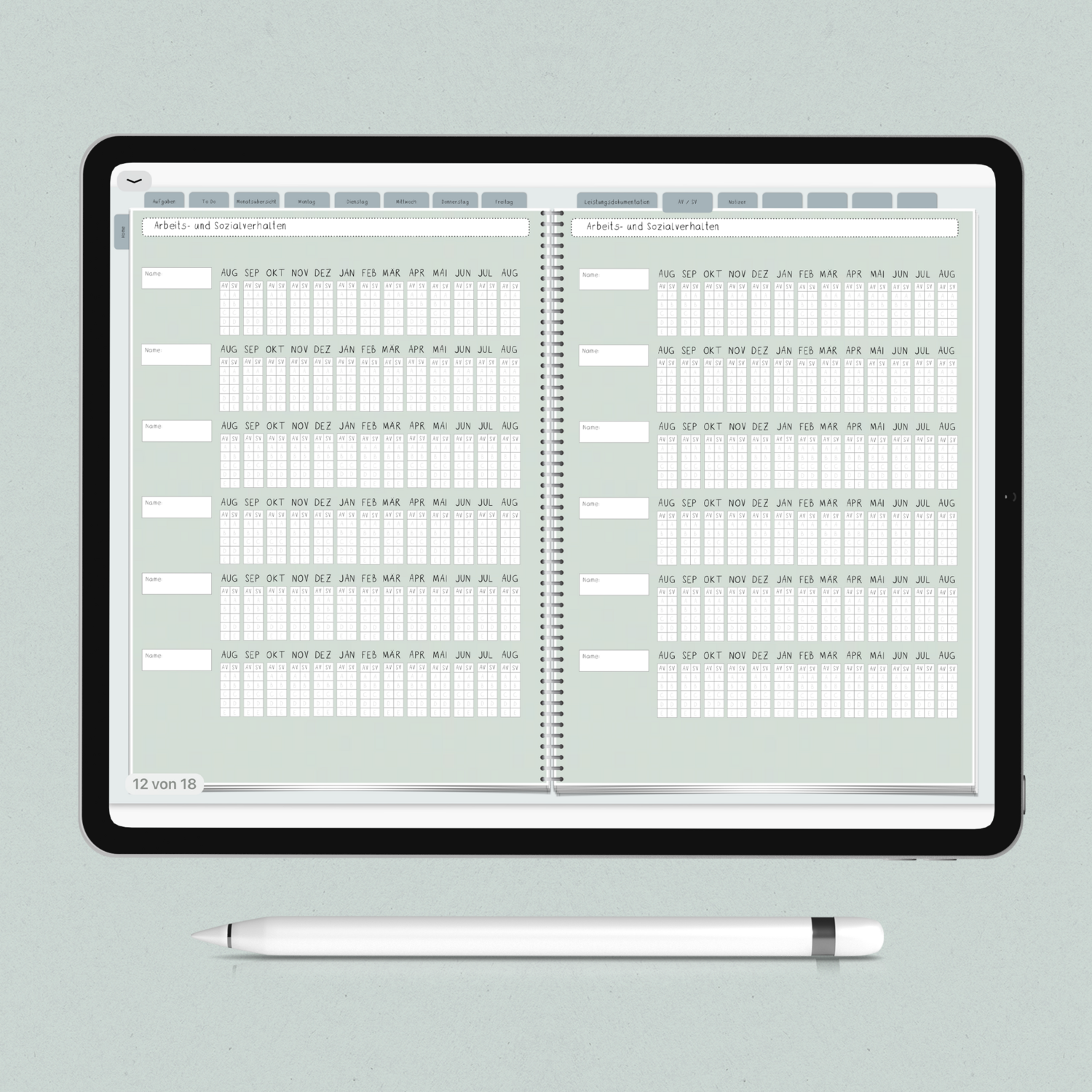 Digitaler Planer - Version 2 (tageweise Planung)