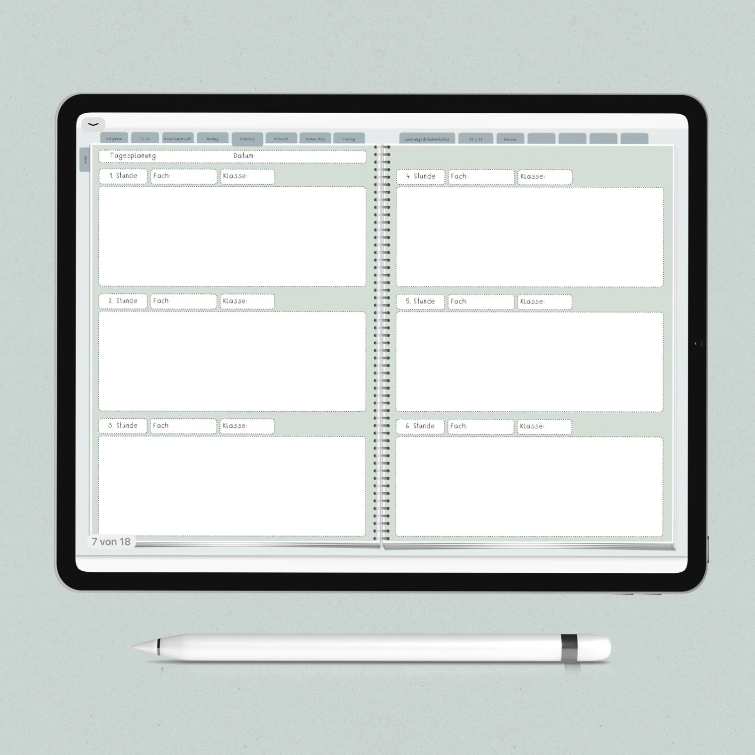 Digitaler Planer - Version 2 (tageweise Planung)