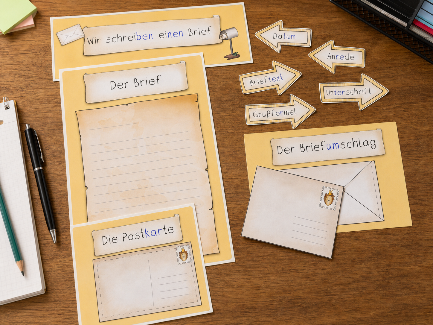 Briefe schreiben mit dem Löwen - eine Unterrichtseinheit Deutsch Klasse 2