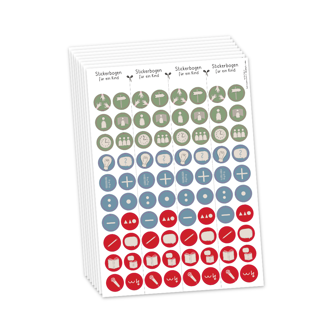 Sticker Lernentwicklungsgespräche LEGs Klasse ¾ (8 Bögen für 32 Gespräche)