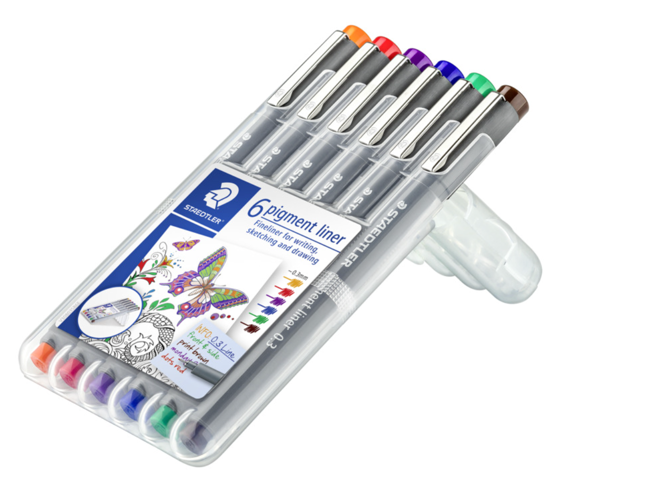 STAEDTLER Fineliner Pigment Liner 6 Farben