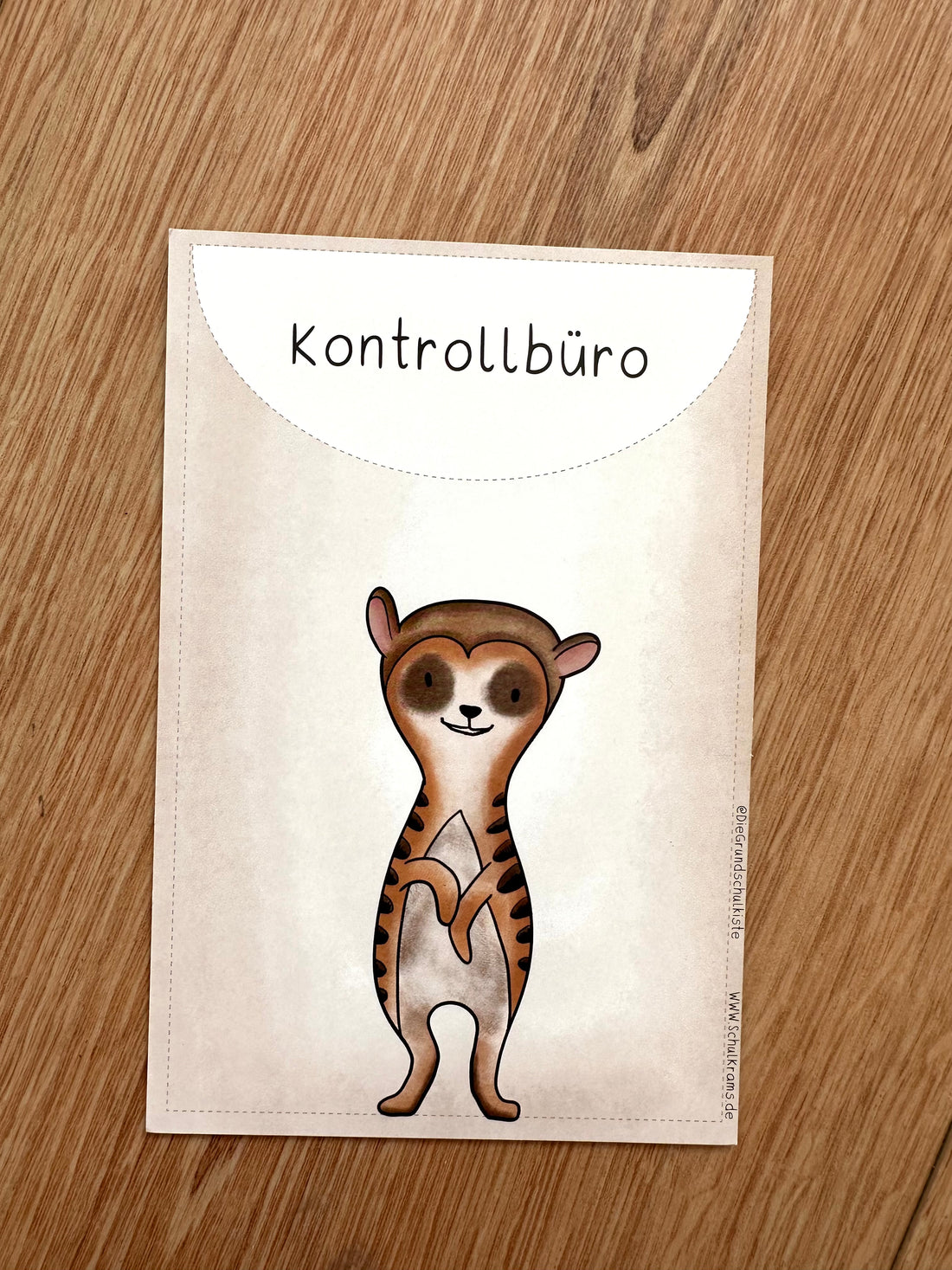 Kontrollbüro Karte Aufsteller Erdmännchen