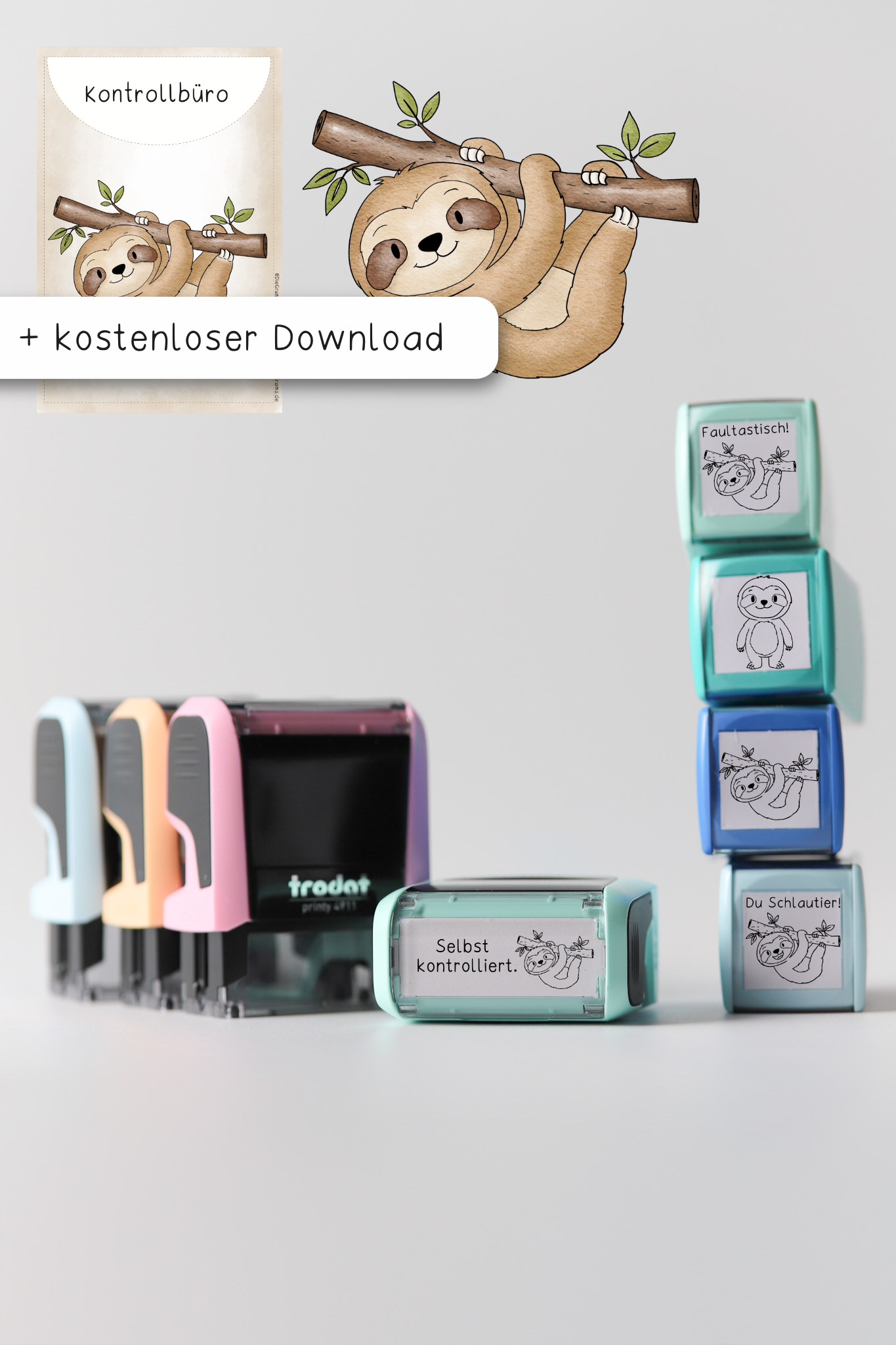 Stempel Faultier - Schulstempel