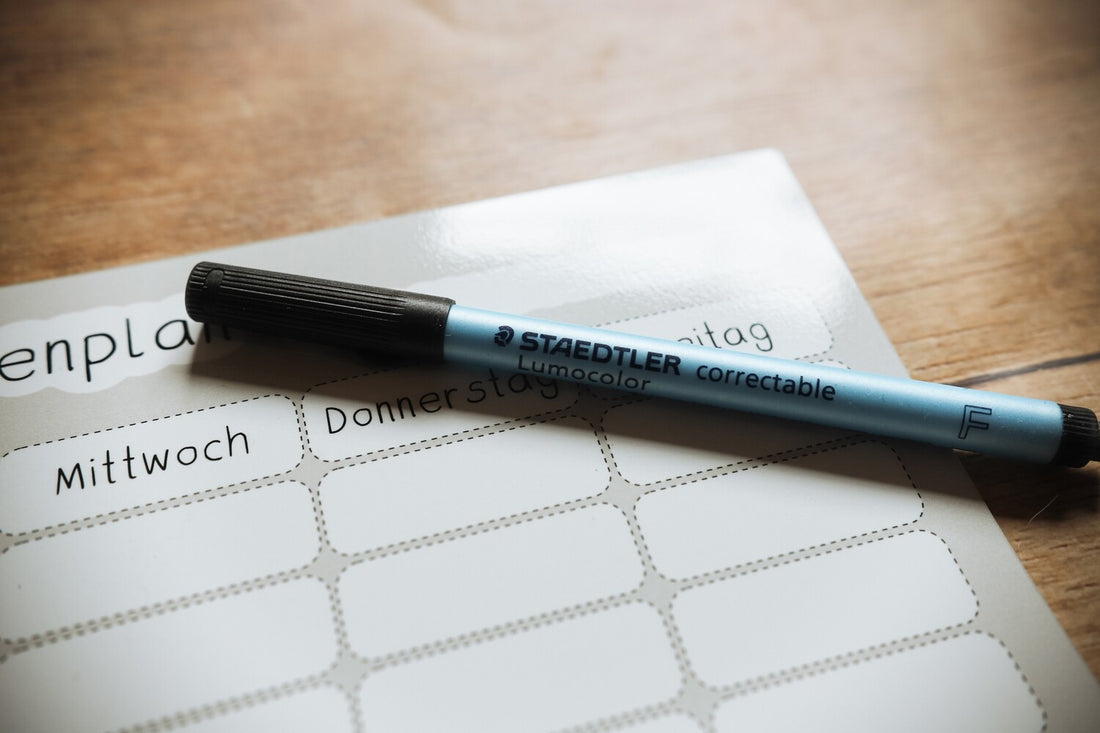 Folienstift wasserlöslich schwarz mit Filzradierer