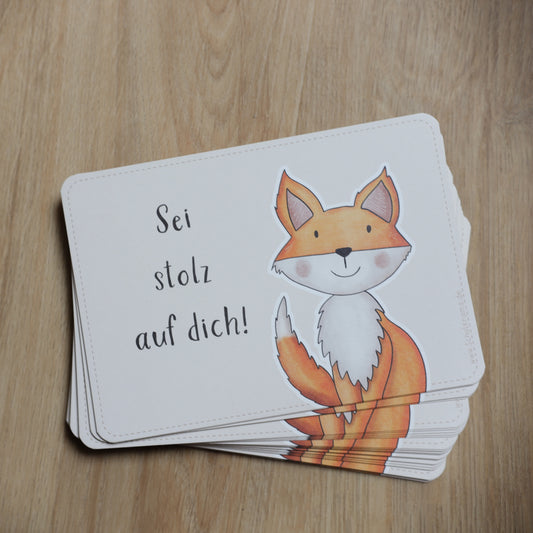 Postkarte Fuchs "Sei stolz auf dich!"