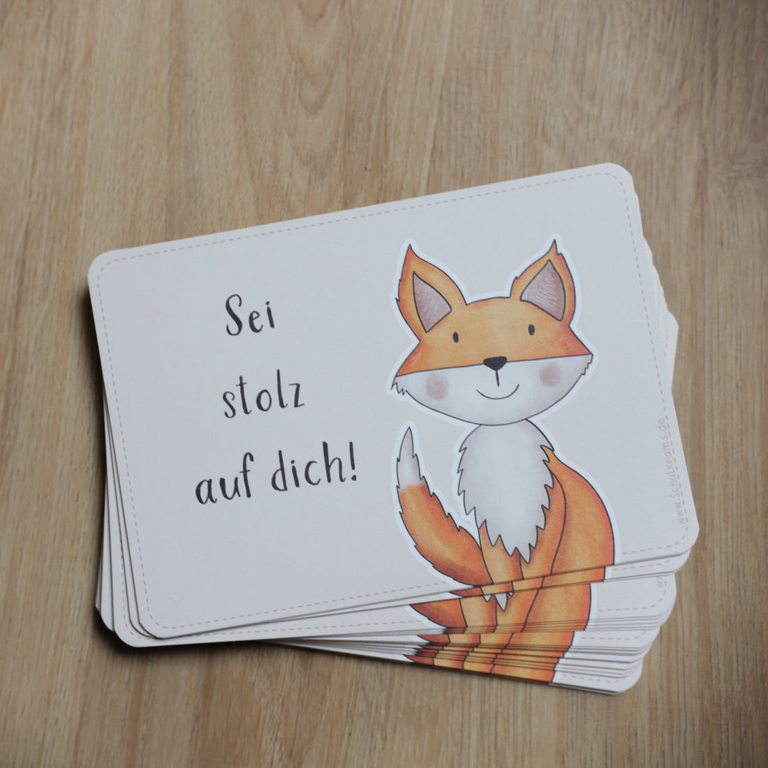 Postkarte Fuchs &quot;Sei stolz auf dich!&quot;