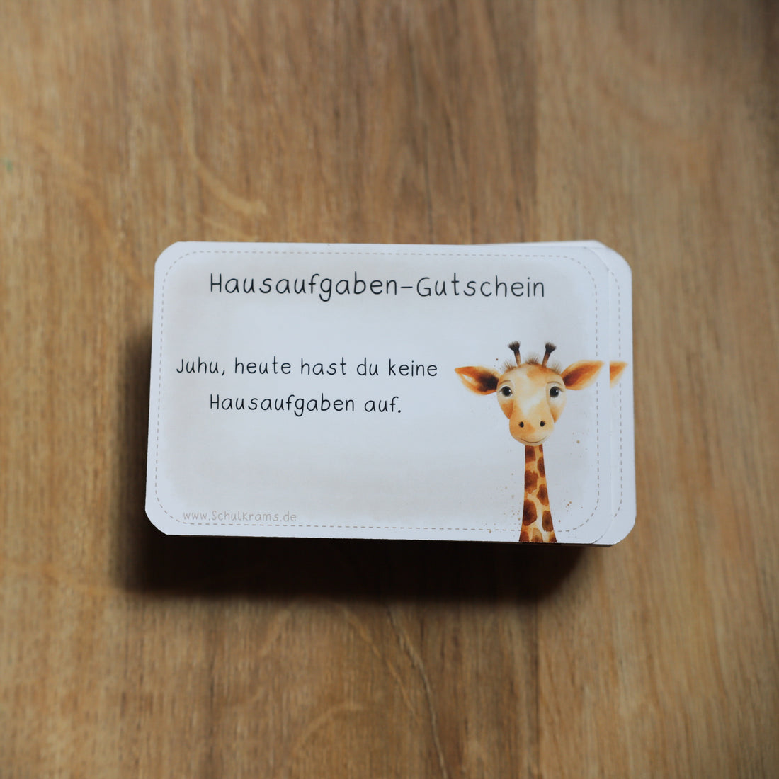 Hausaufgabengutschein Giraffe