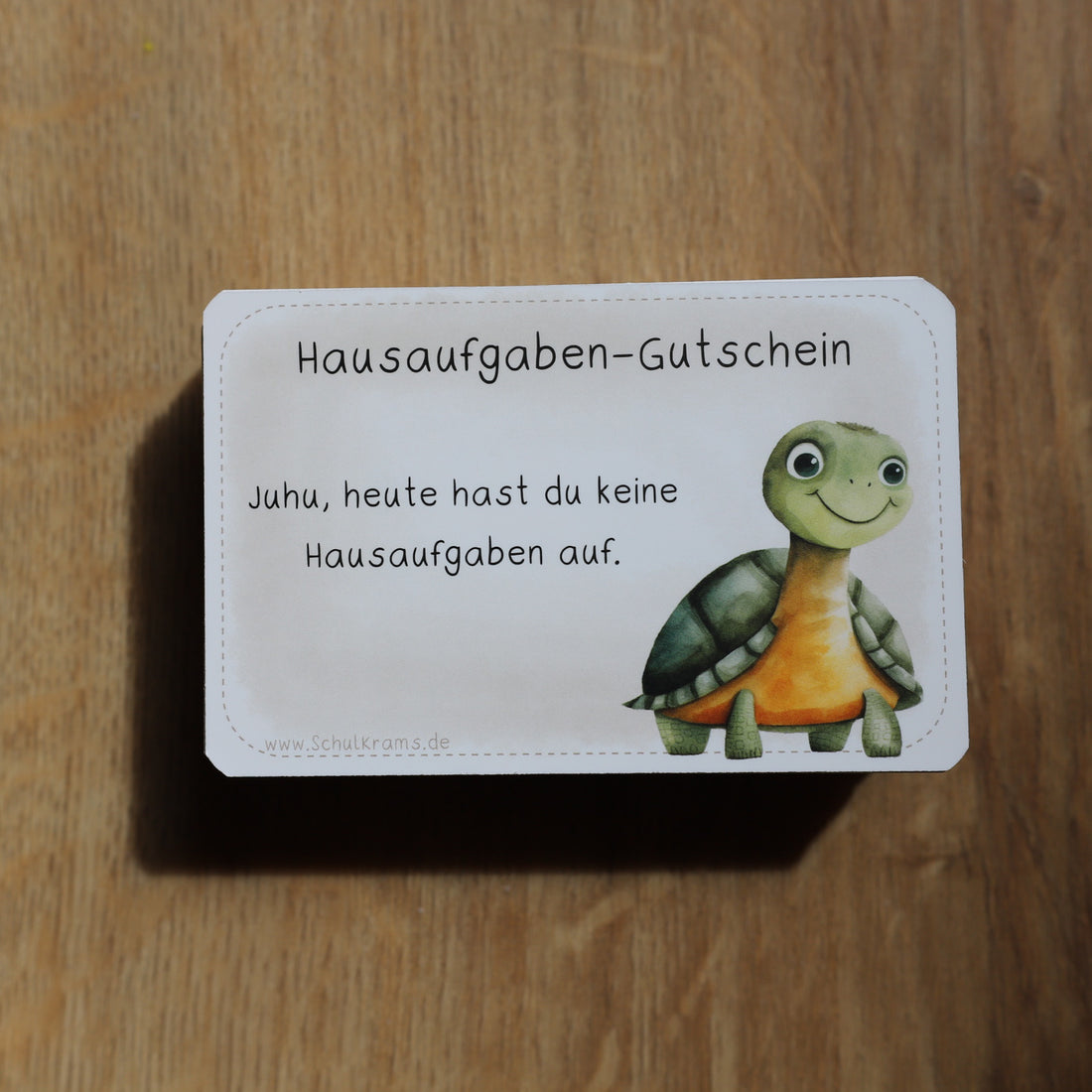 Hausaufgabengutschein Schildkröte