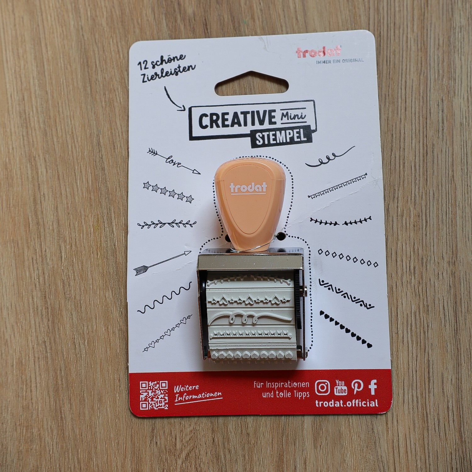 Stempel Zierleisten pastellorange- 12 Motive