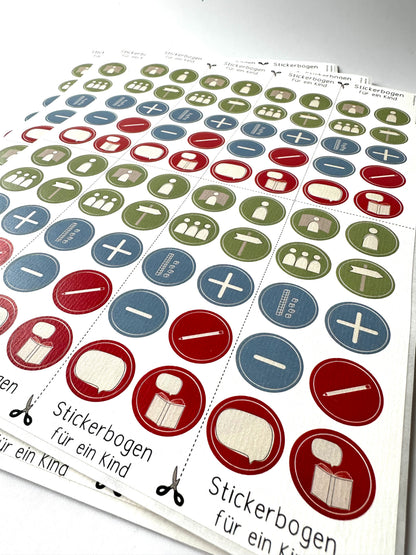 Sticker Lernentwicklungsgespräche LEGs Klasse 1/2 (8 Bögen)