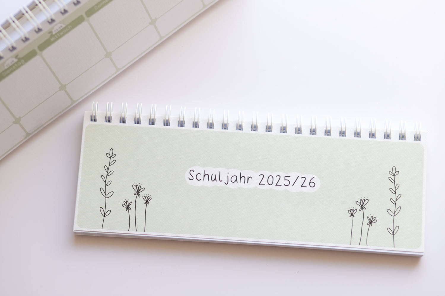 Tischplaner Pflanzen Leinenoptik - Schuljahr 2025/2026