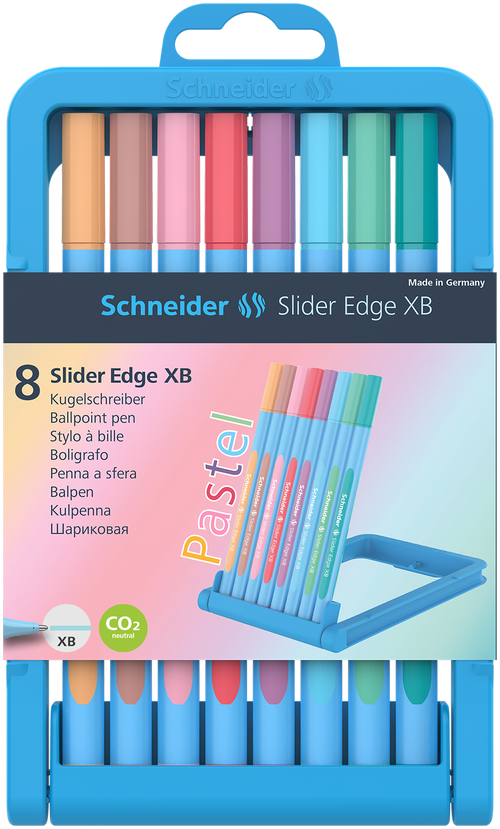 Kugelschreiber Slider Edge XB 8er Stiftebox - pastell – Schulkrams