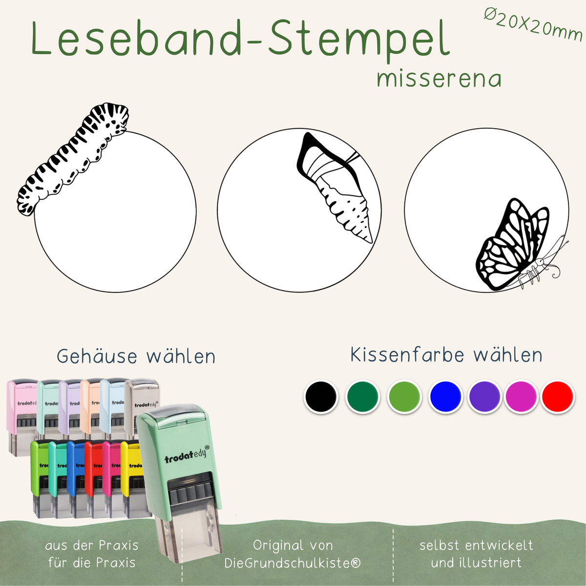 Leseband-Stempel - Schulstempel (20x20mm)