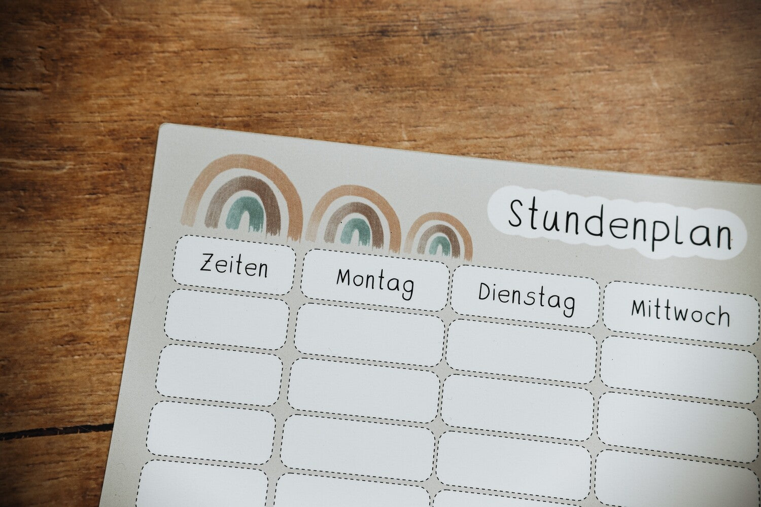 Magnetischer Stundenplan