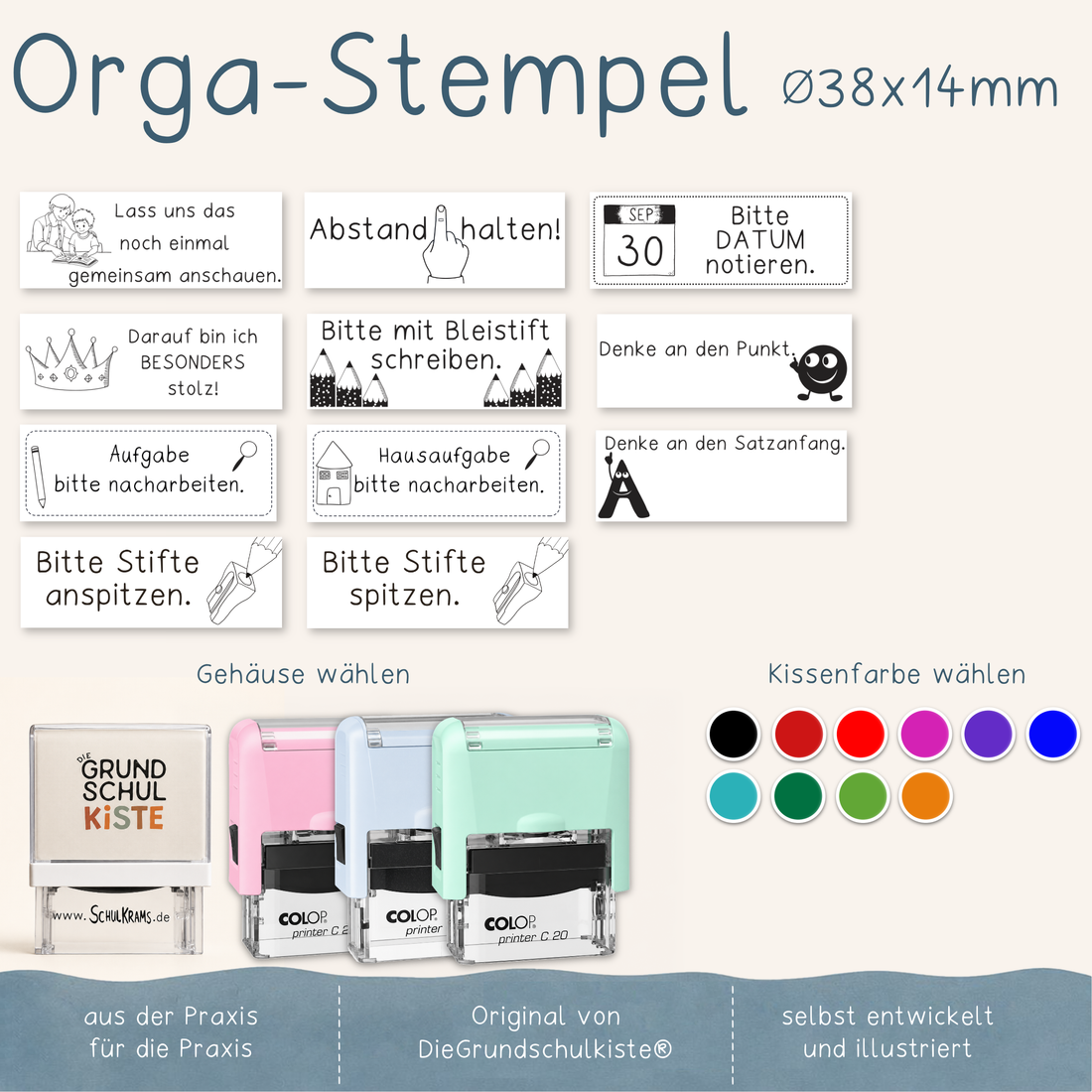 Organisationsstempel - Colop Pastellfarben