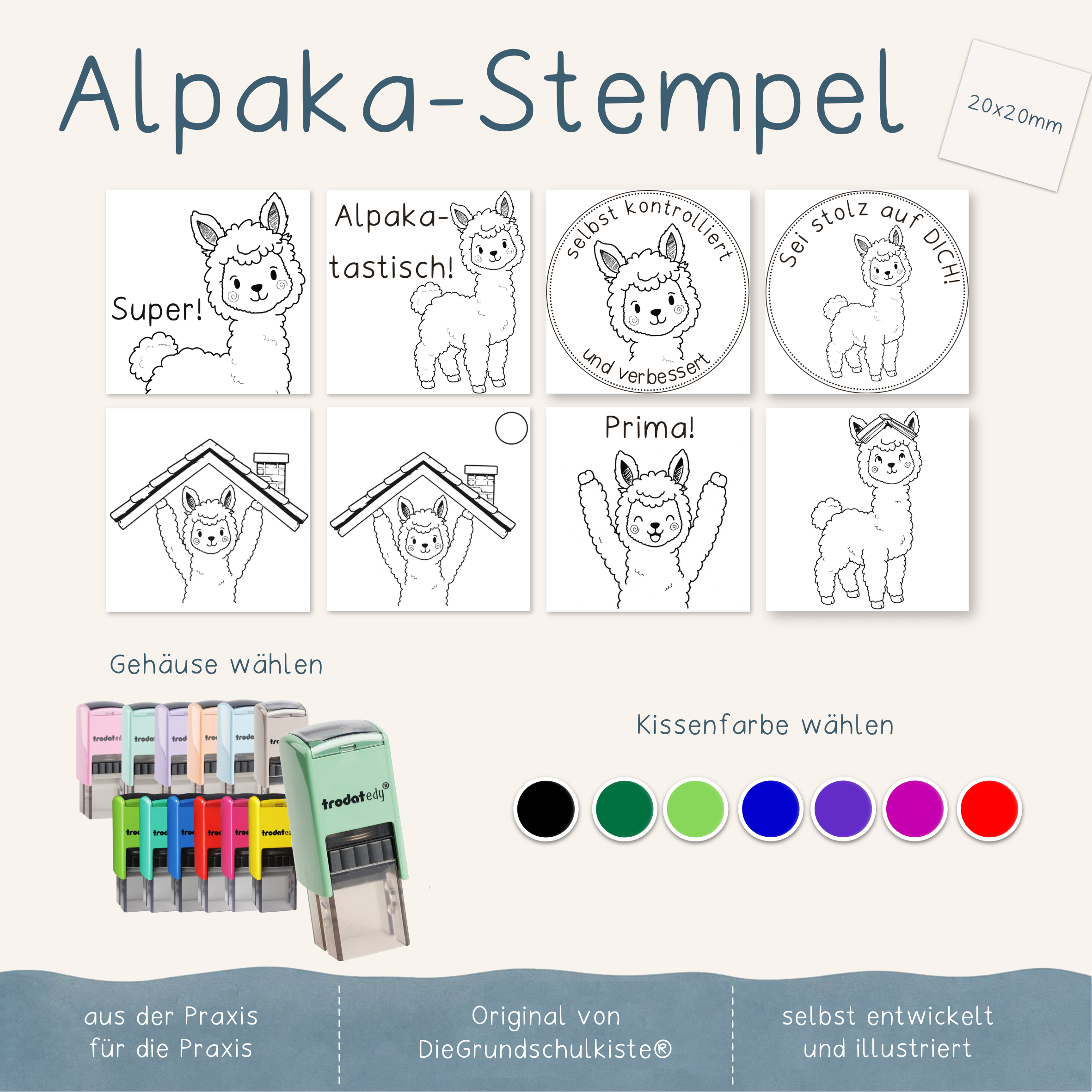 Alpaka-Stempel (20x20mm)