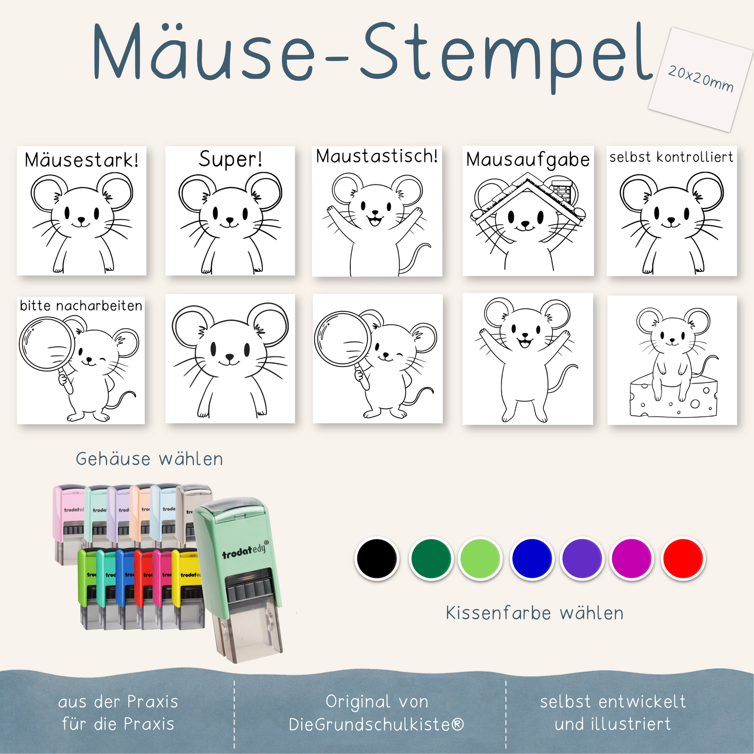 Mäuse-Stempel (20x20mm)