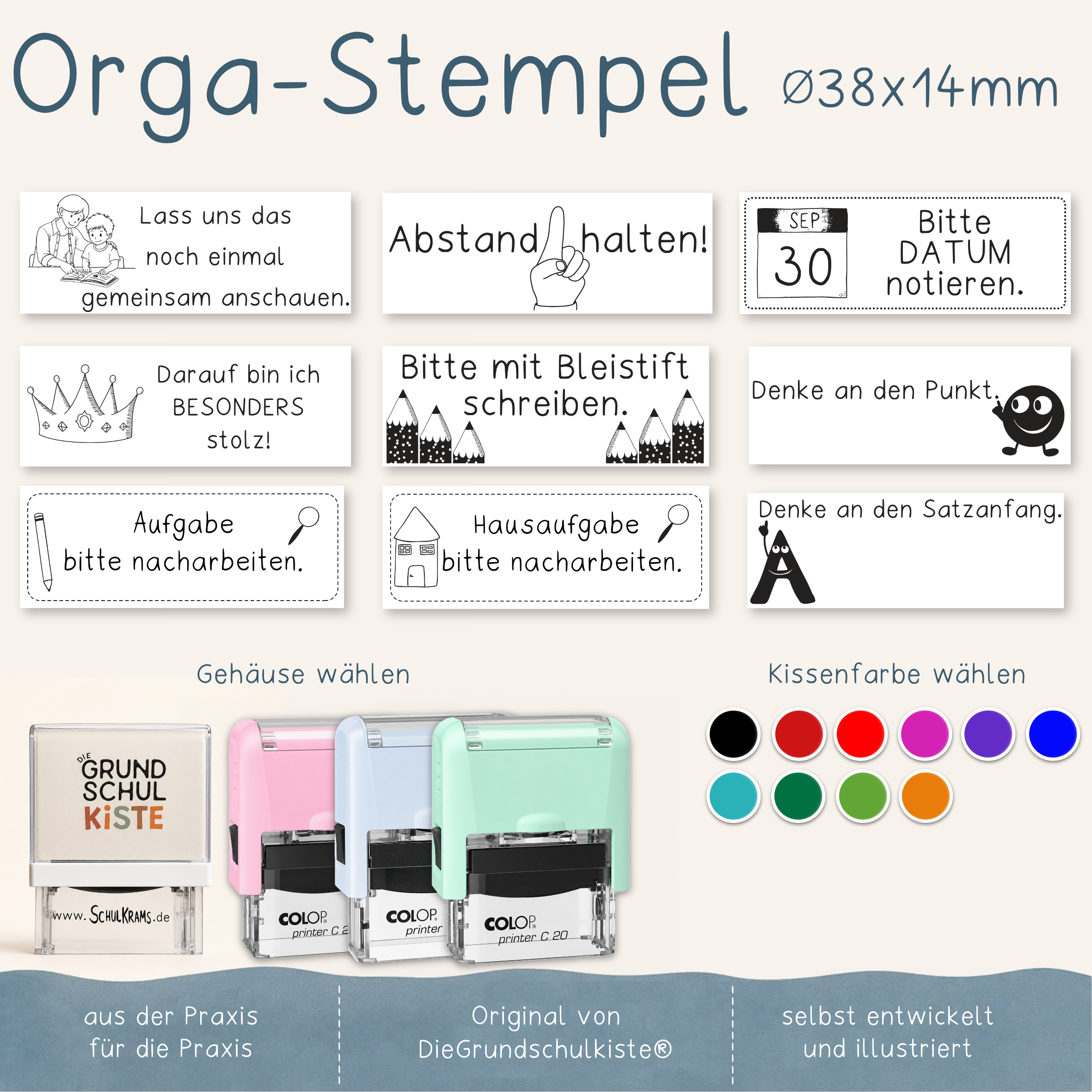 Organisationsstempel - Colop Pastellfarben